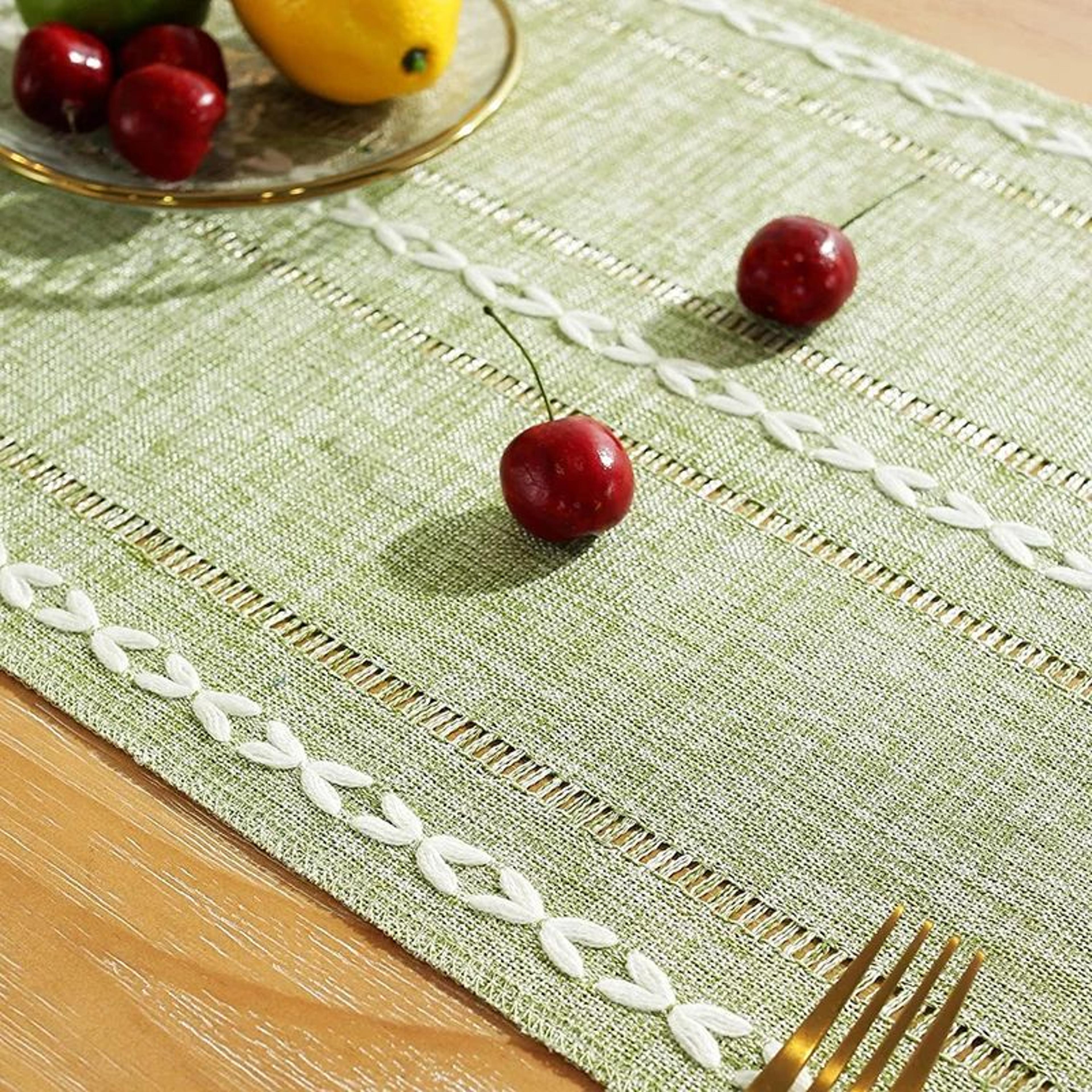Green Boho Farmhouse Table Runner 2
