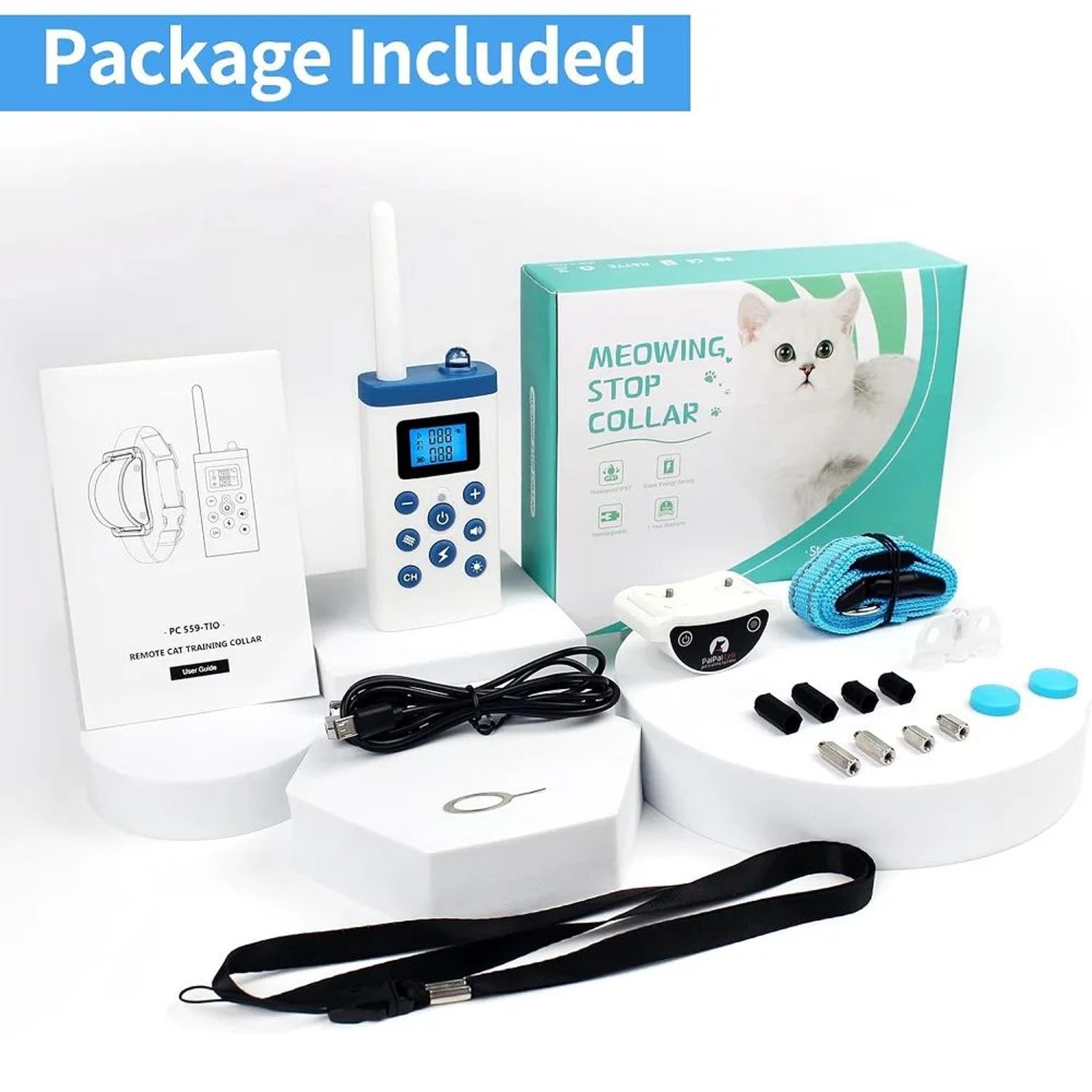 Remote Control Cat Training Collar Anti Meow Device 6