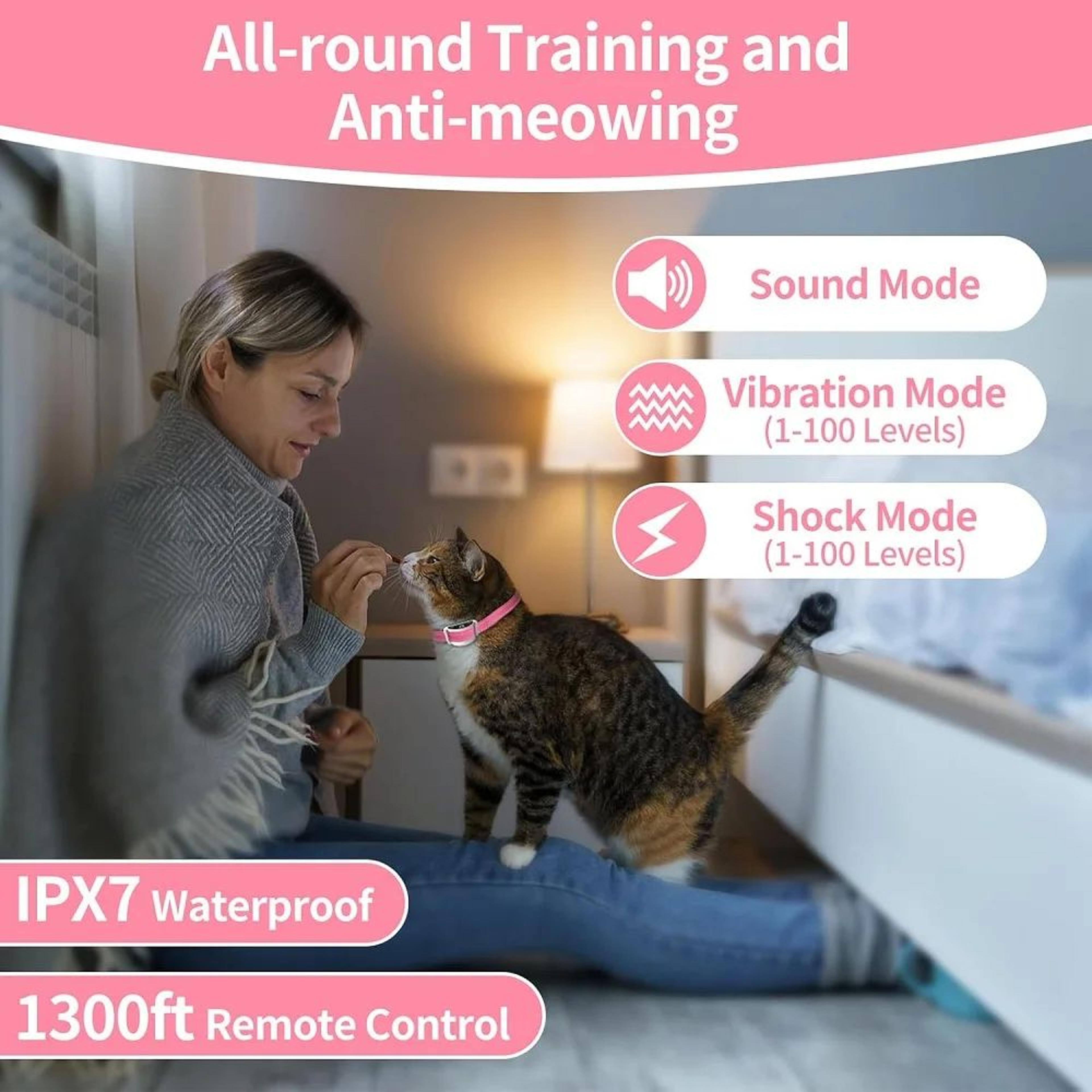 Remote Control Cat Training Collar Anti Meow Device 12