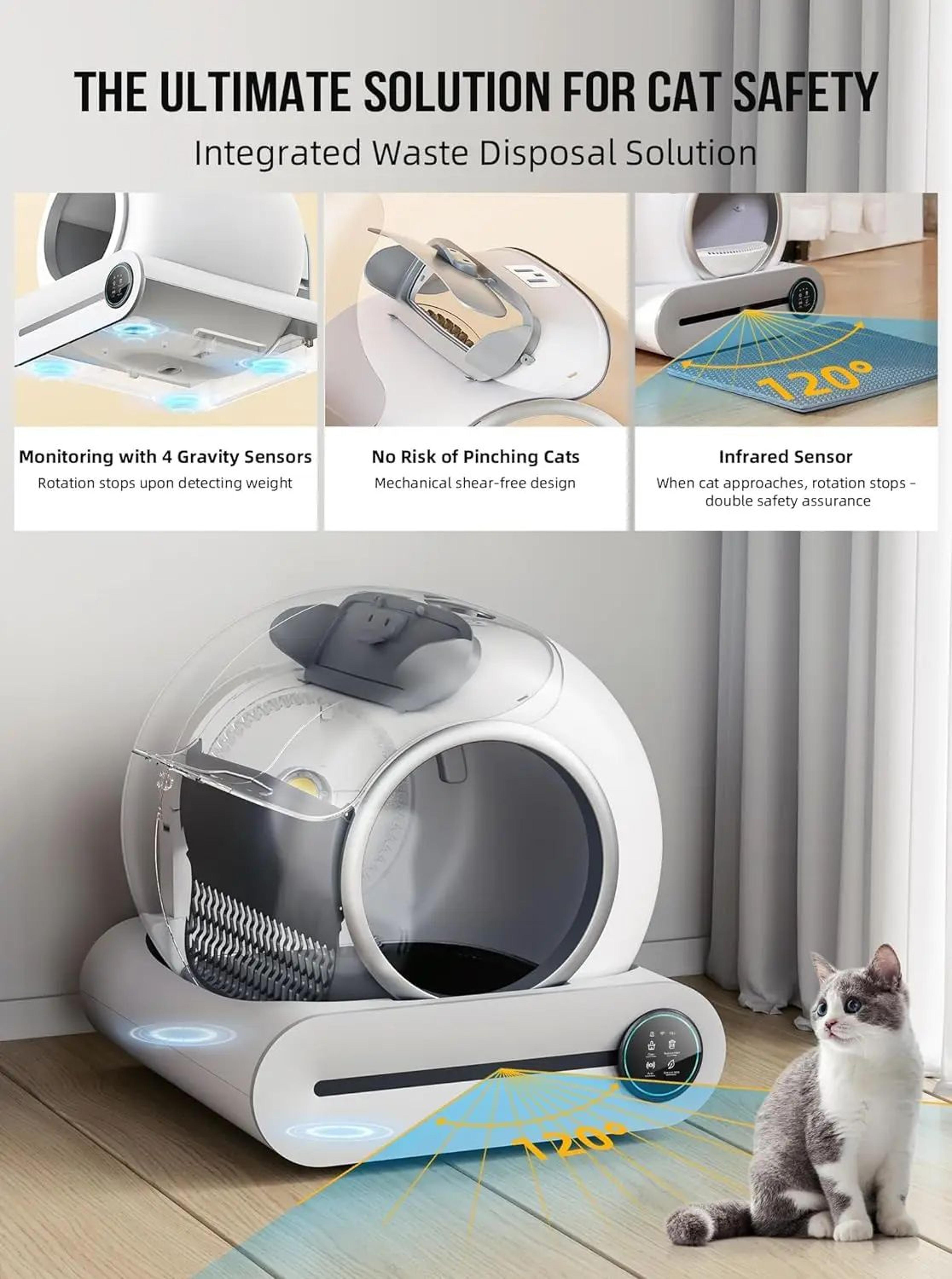 Tonepie Smart Self Cleaning Cat Litter Box 65L 4