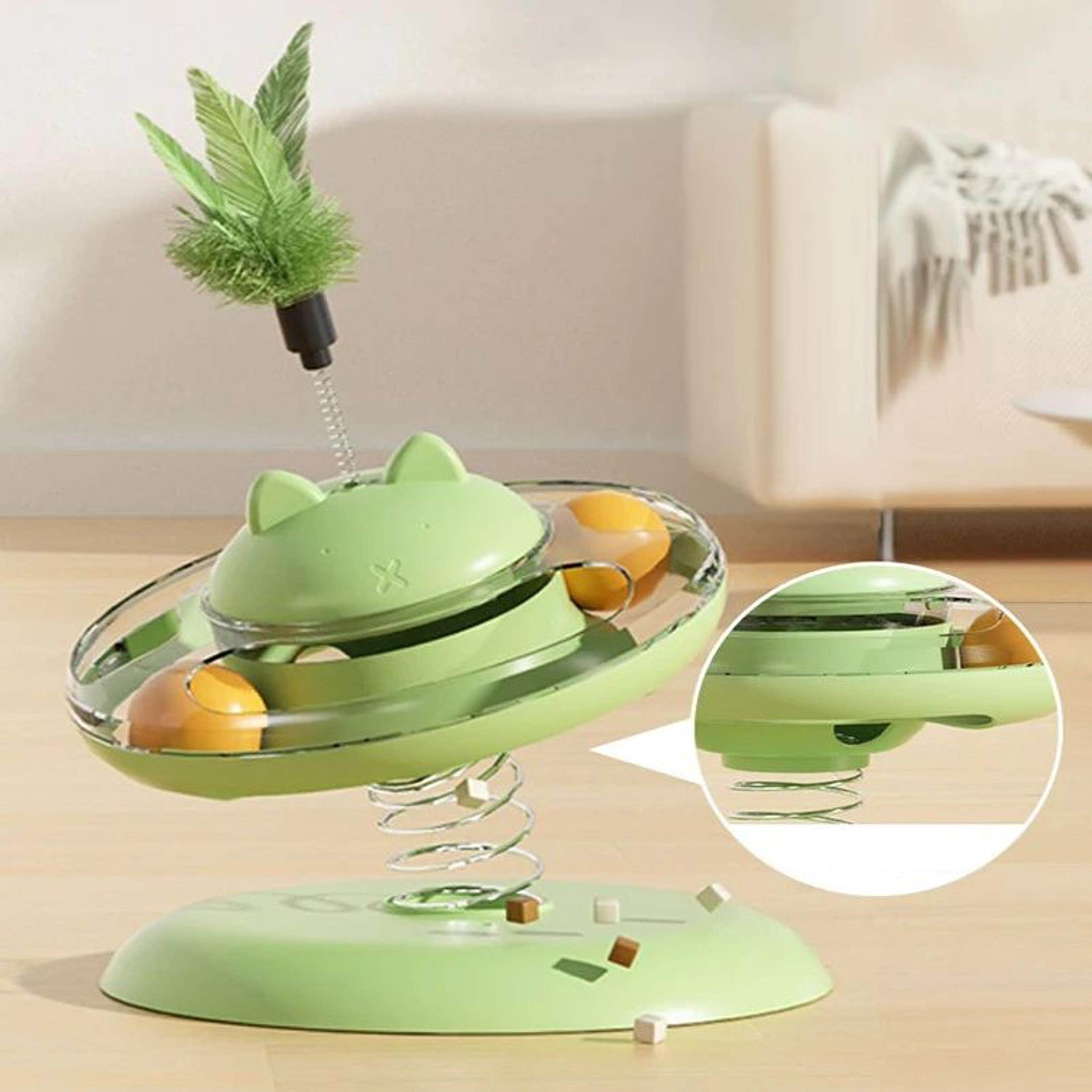 interactive food dispensing cat play disc