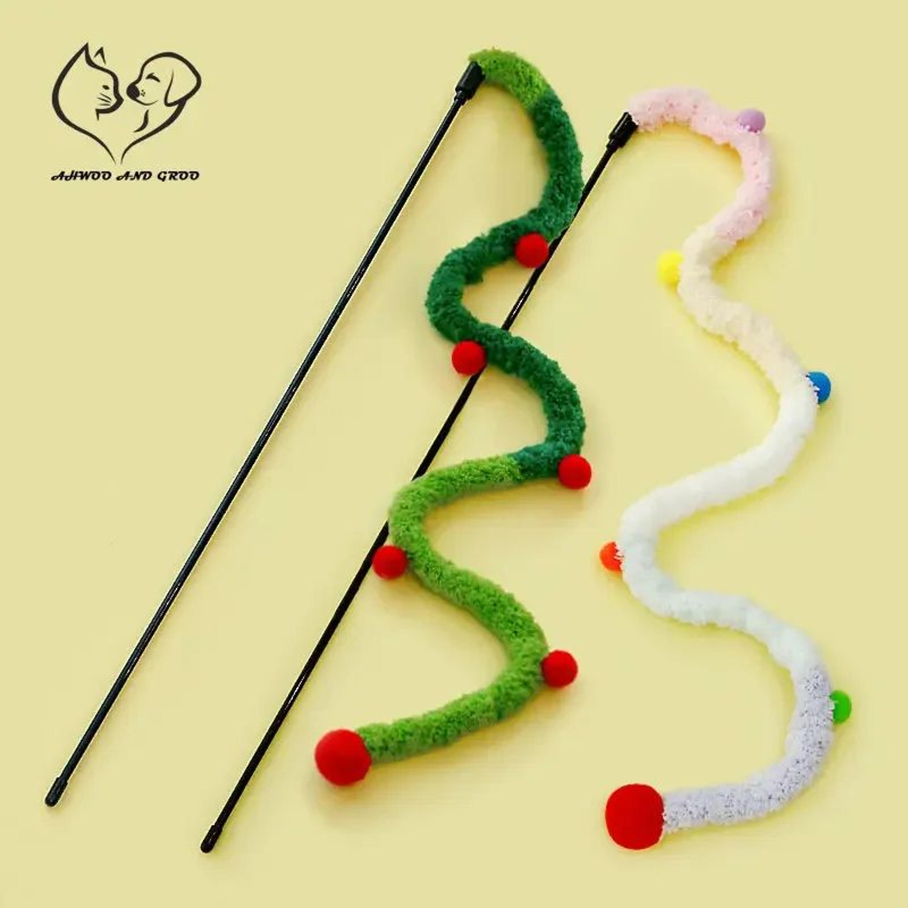 Interactive Feather Cat Teaser Wand Toy 0
