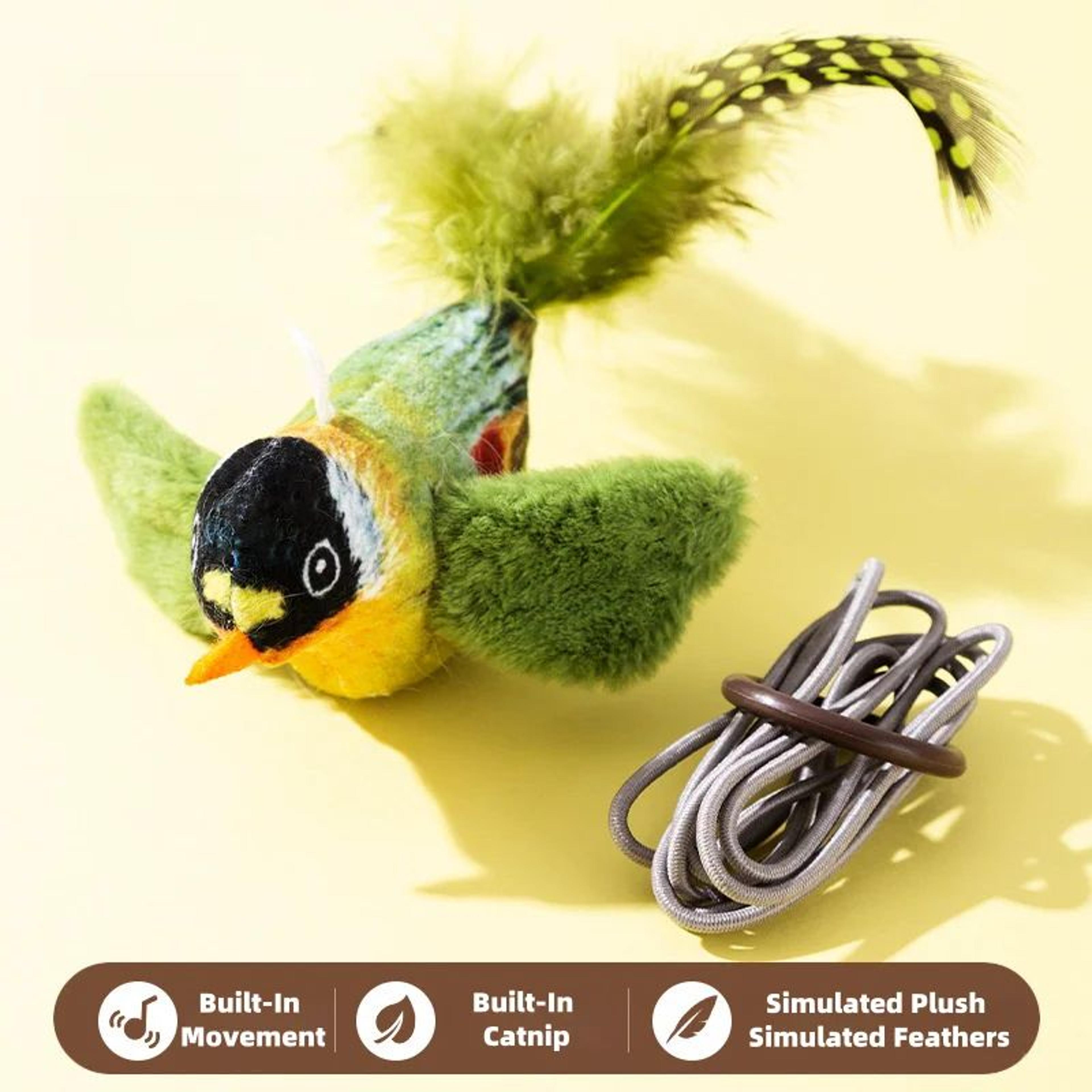 Interactive Plush Bird Sound Cat Toy With Catnip 7
