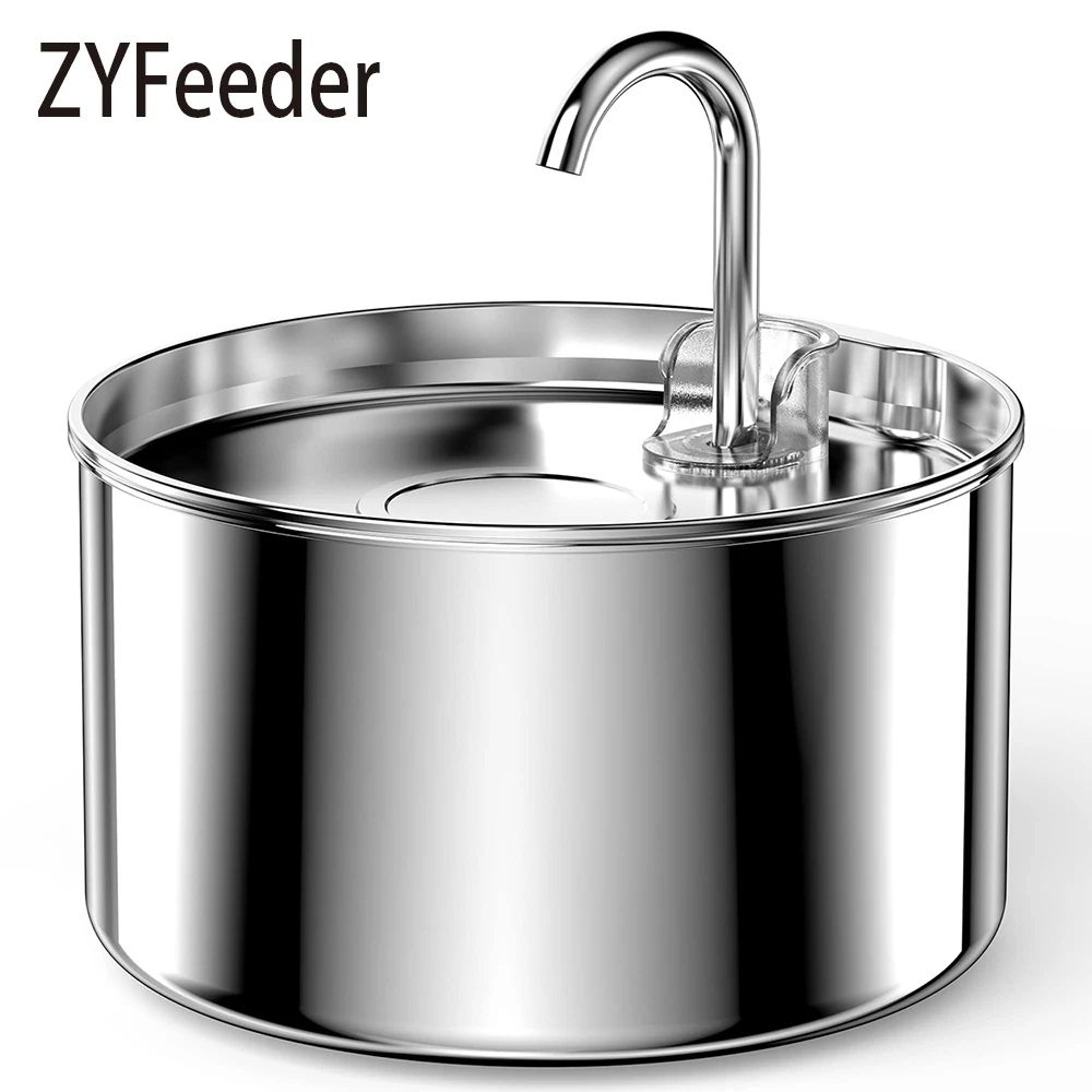 zyfeeder stainless steel automatic pet water fountain