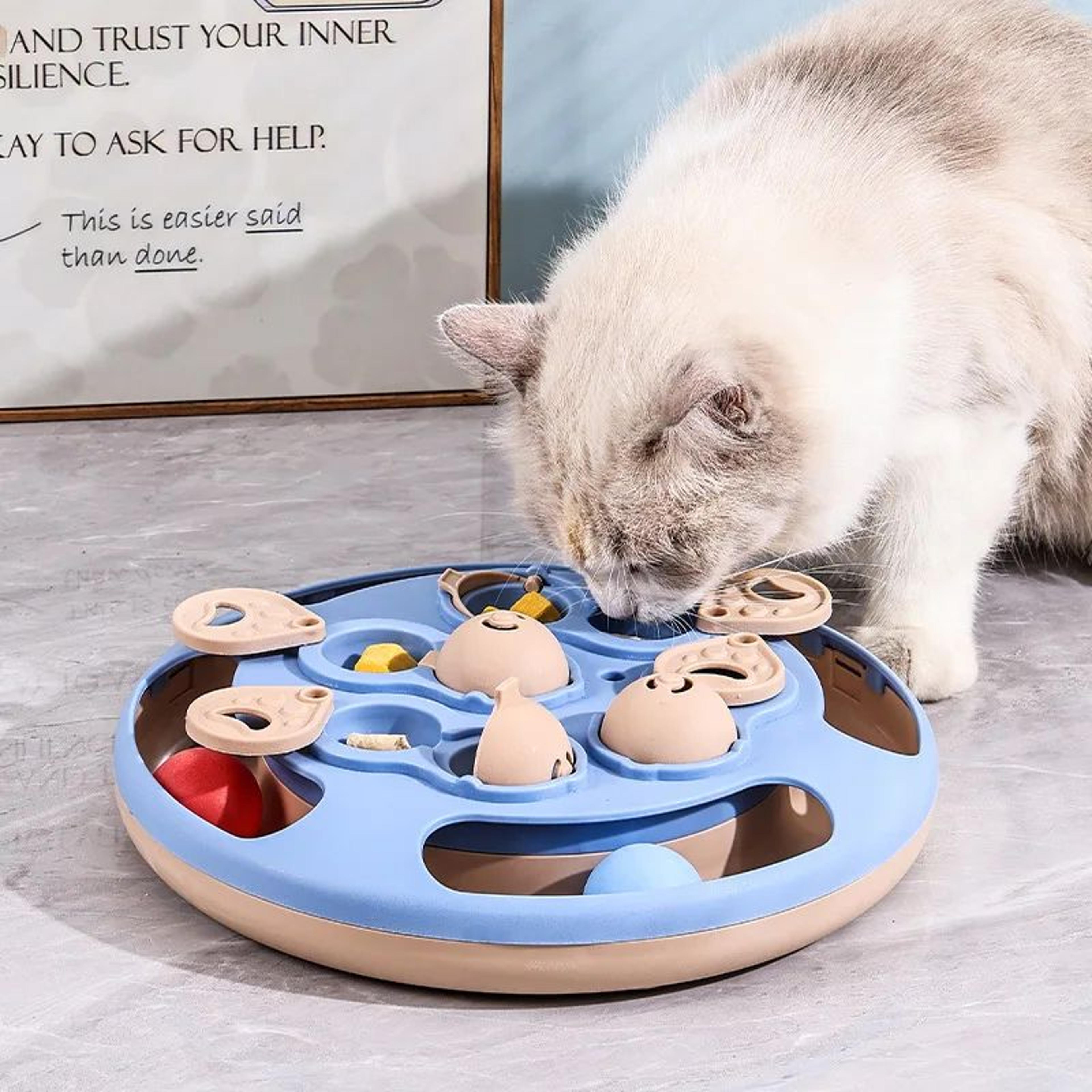 smart interactive cat puzzle slow feeder toy