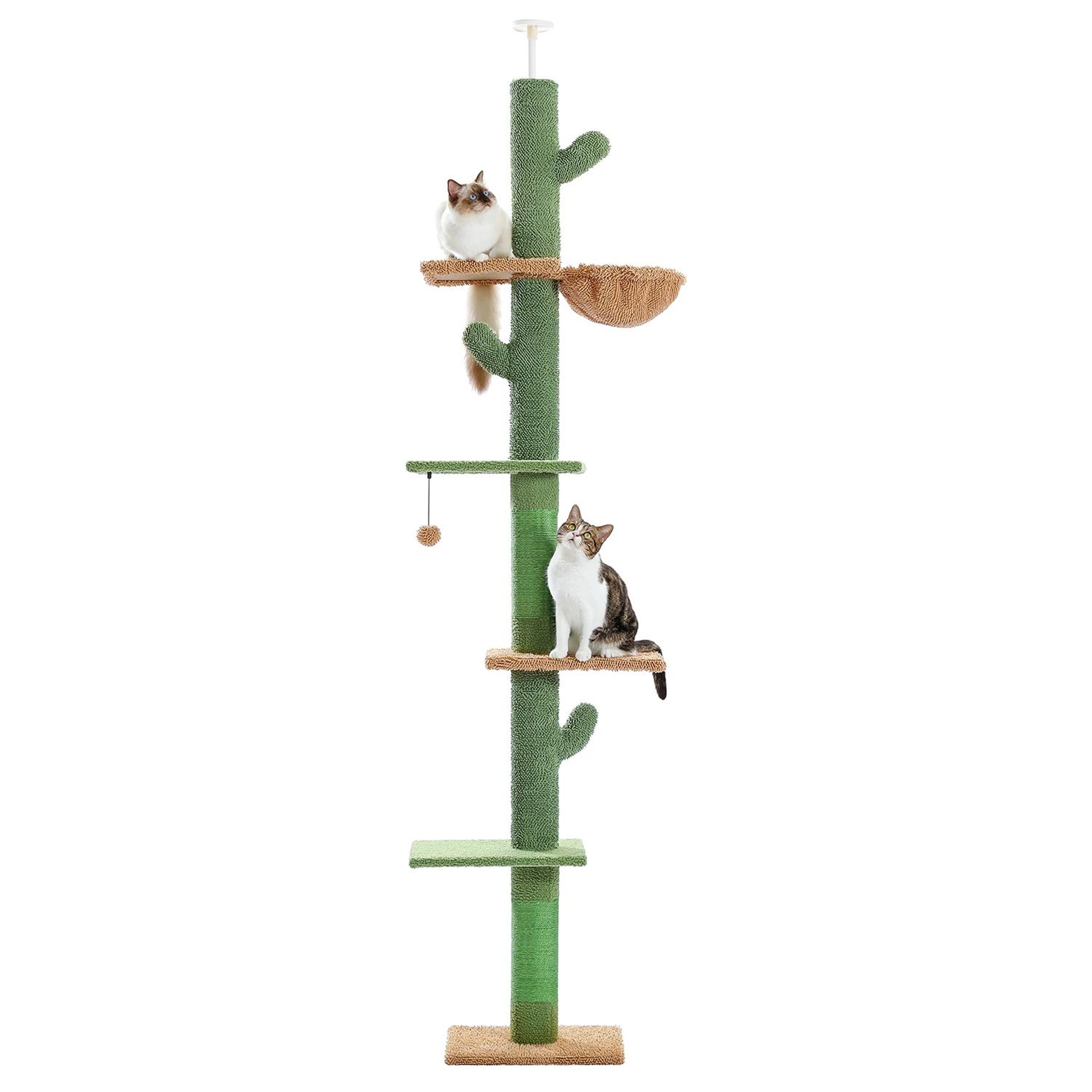 Adjustable Floor To Ceiling Cat Tree Tower With Hammock 6