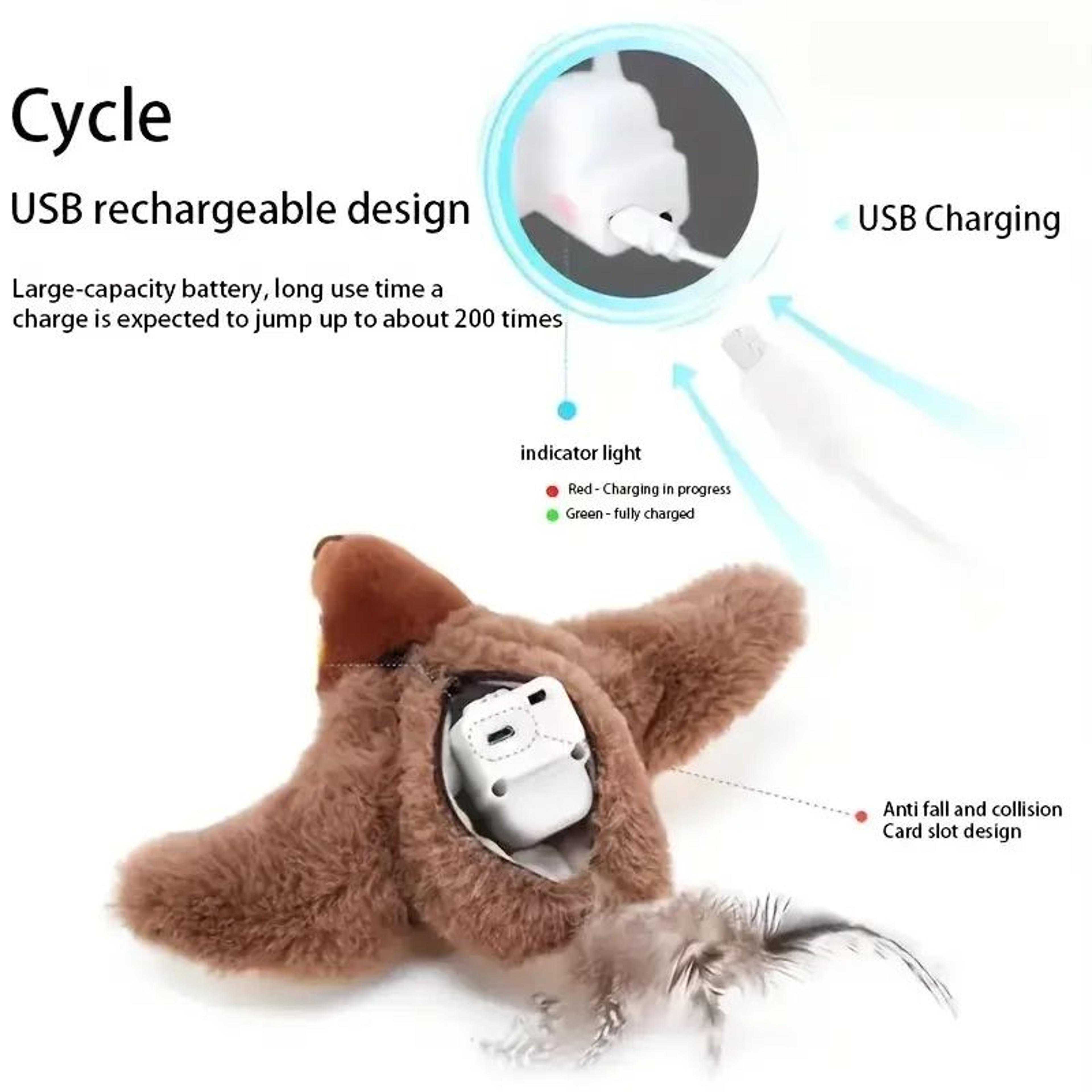 Rechargeable Flapping Bird Cat Toy 6
