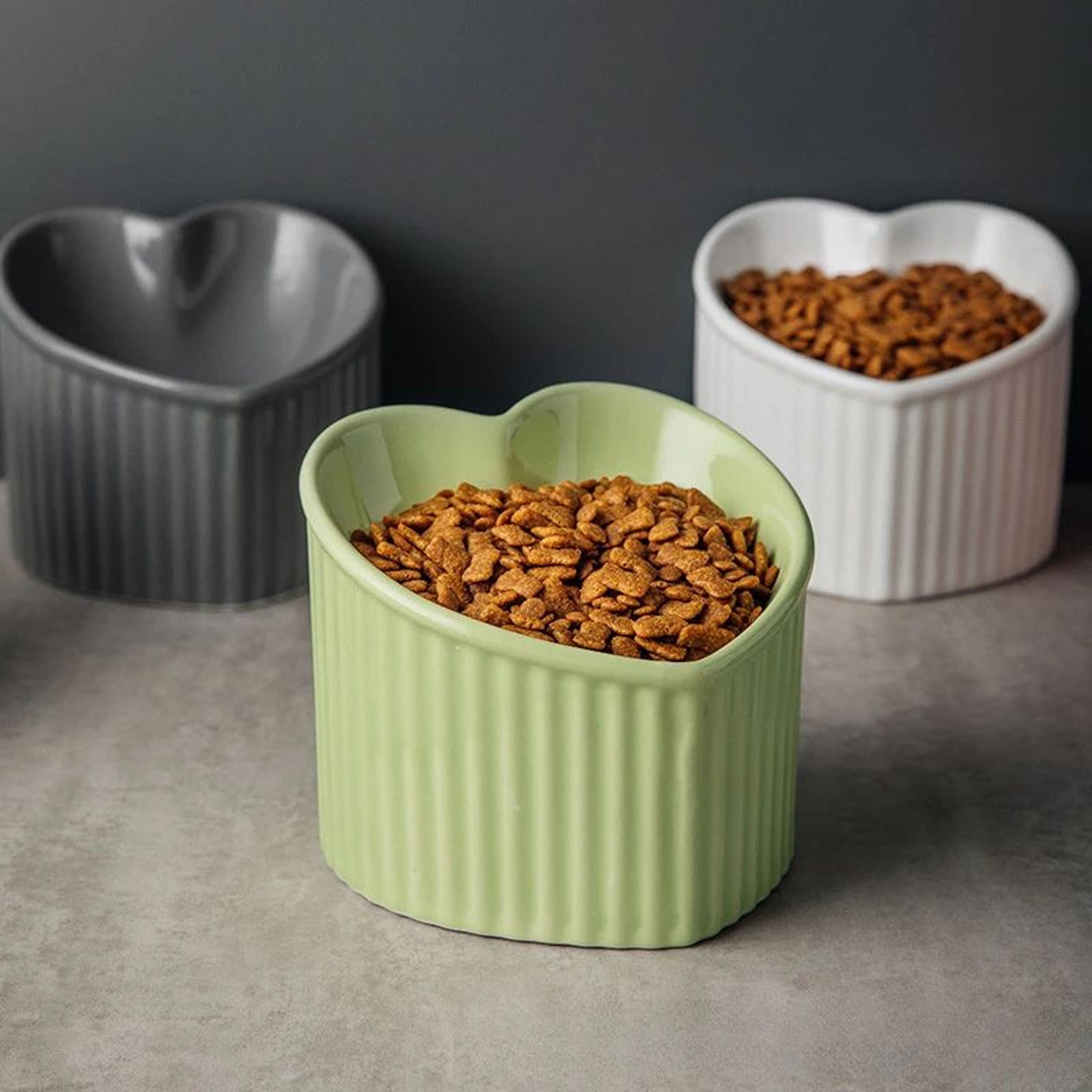 Elevated Slanted Ceramic Cat Bowl 2