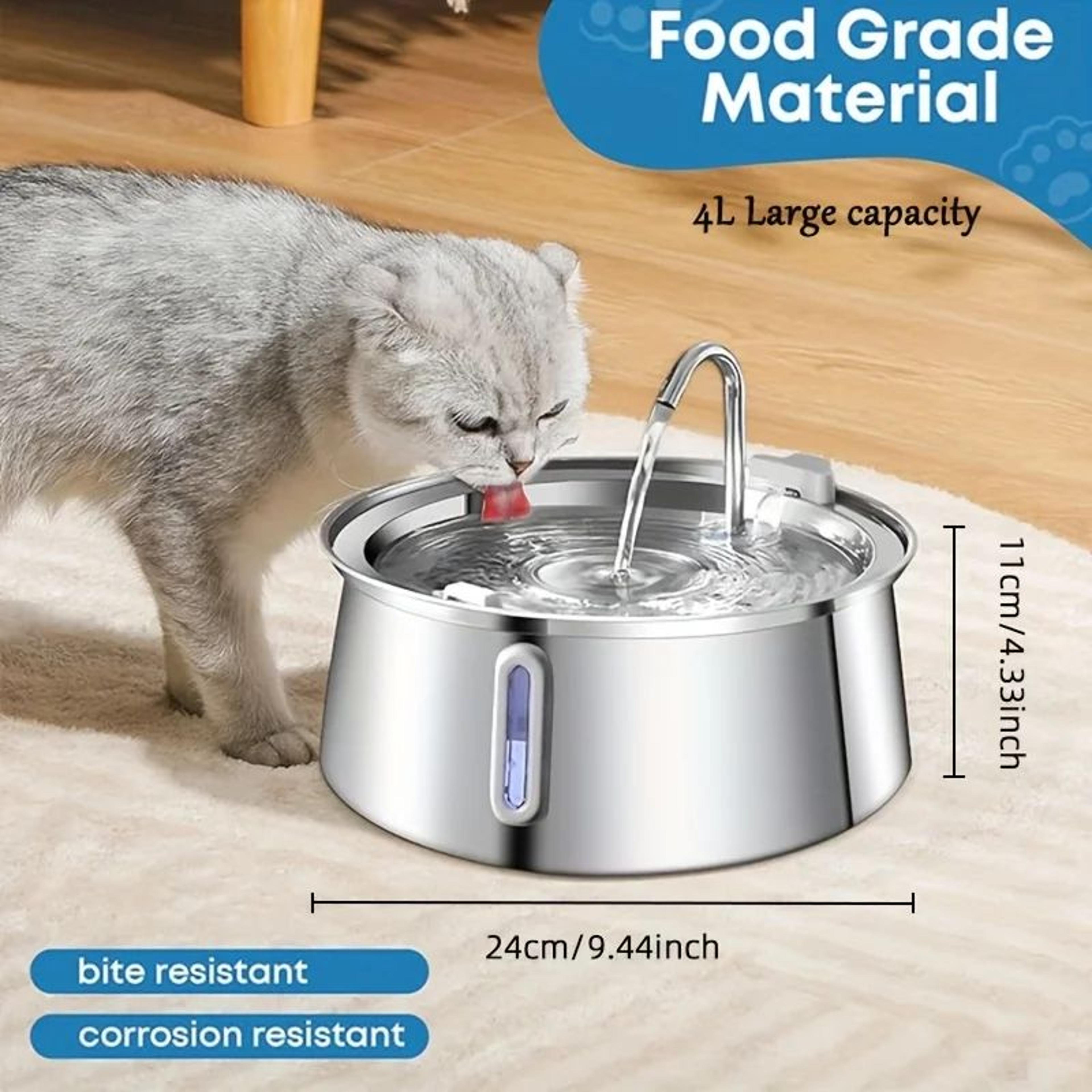 4L Stainless Steel Pet Water Fountain 2