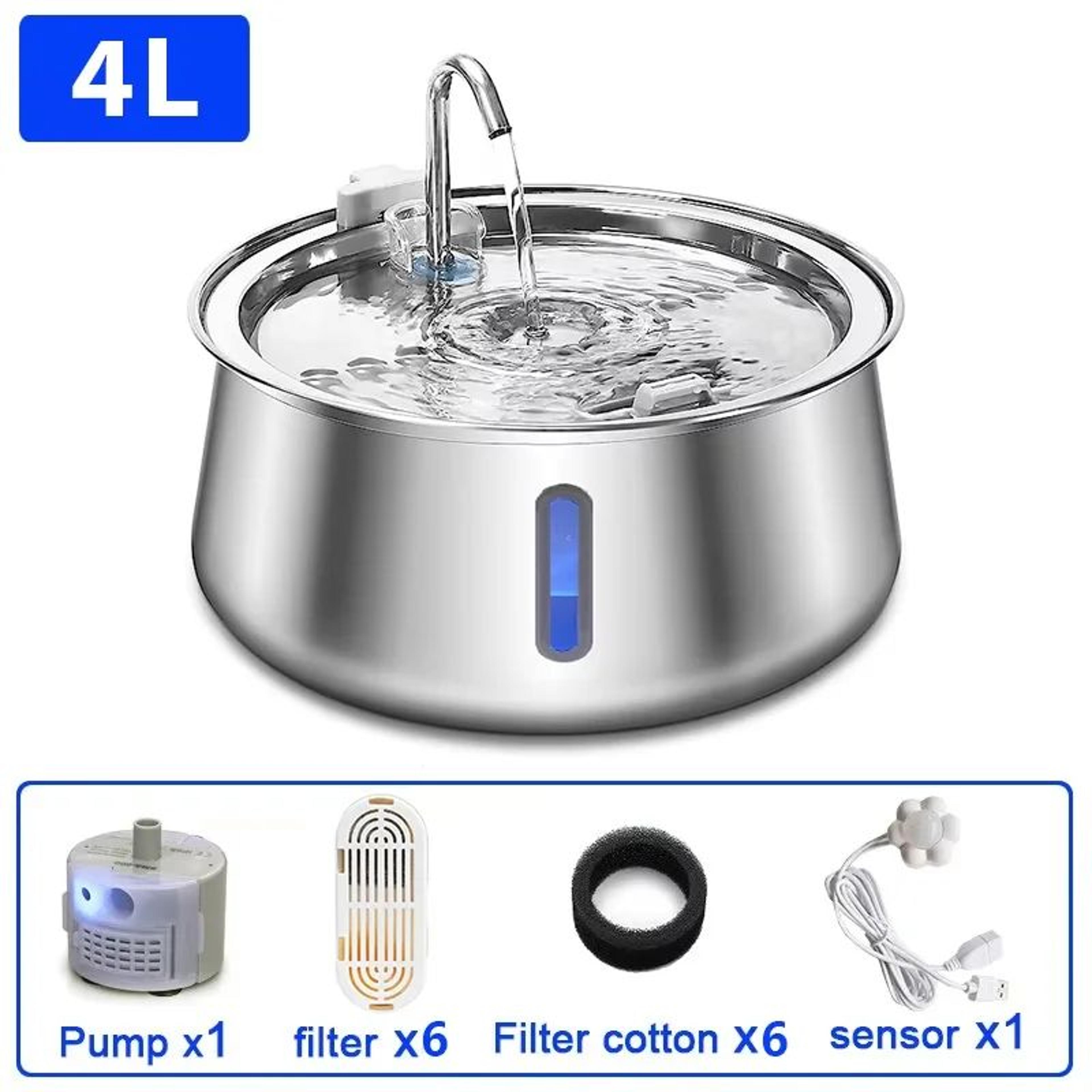 4L Stainless Steel Pet Water Fountain 8