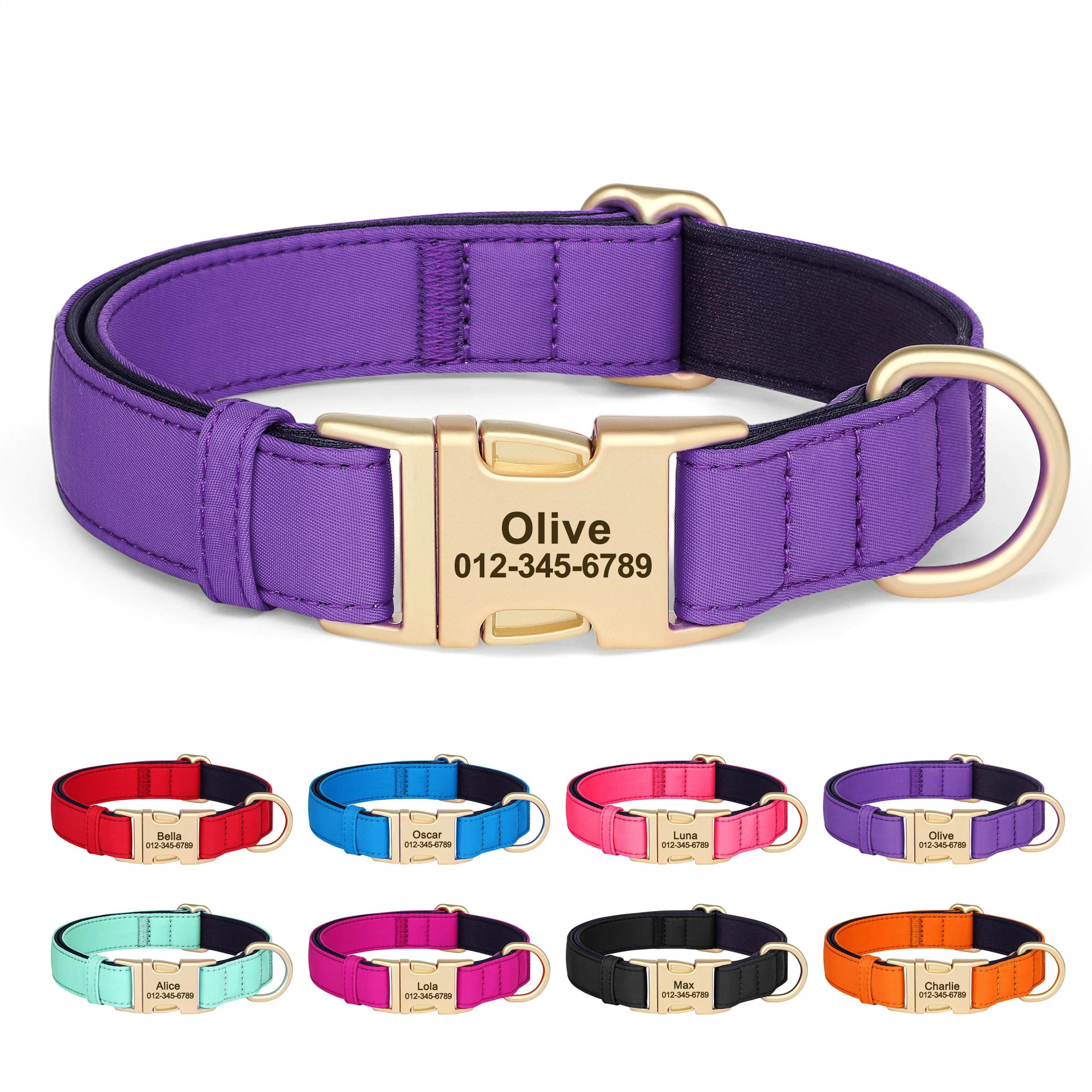 personalized waterproof nylon dog collar with free engraving