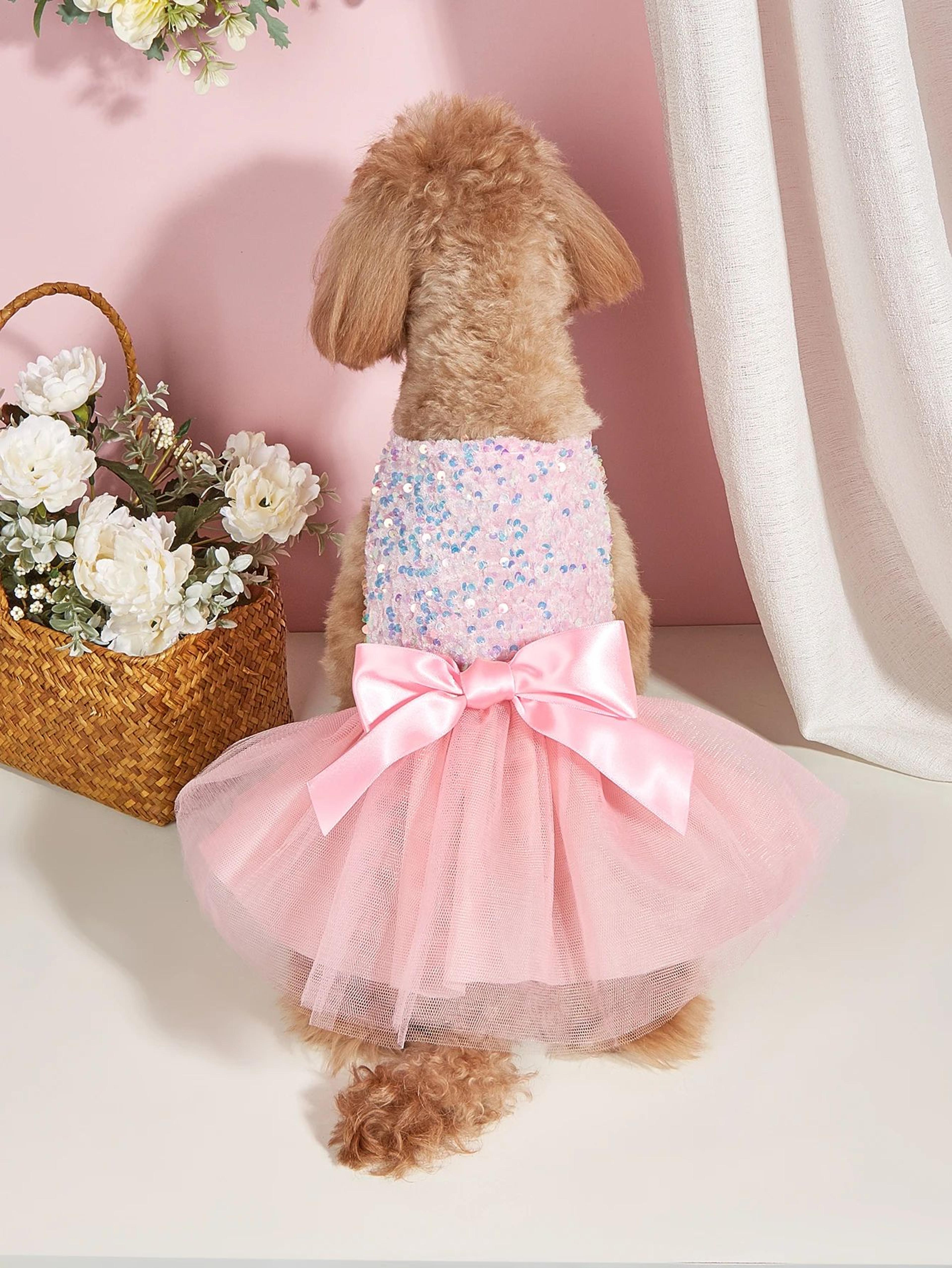Princess Sequin Bowknot Pet Dress Costume 6