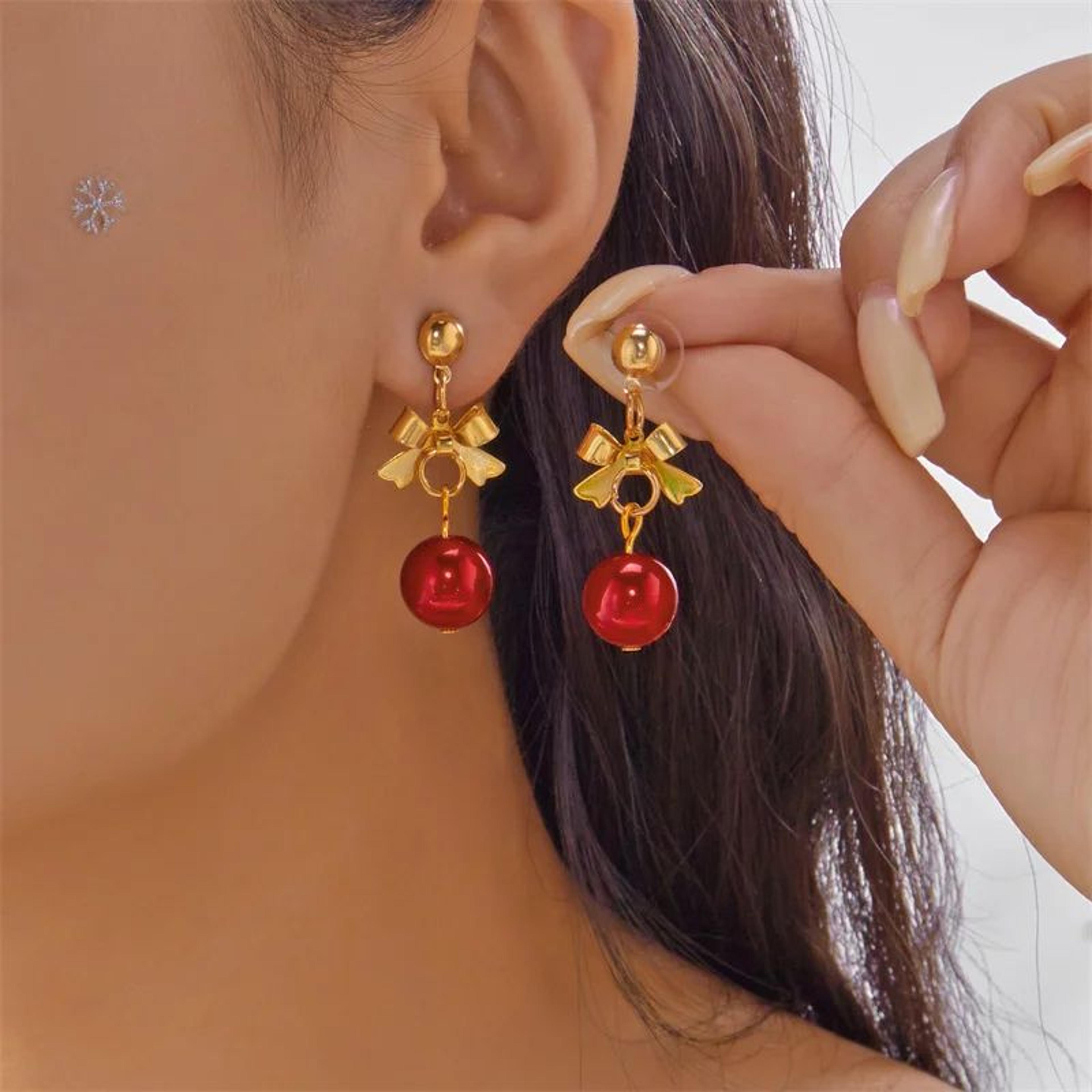 Trendy Christmas Santa Snowman And Snowflake Dangle Earrings 29