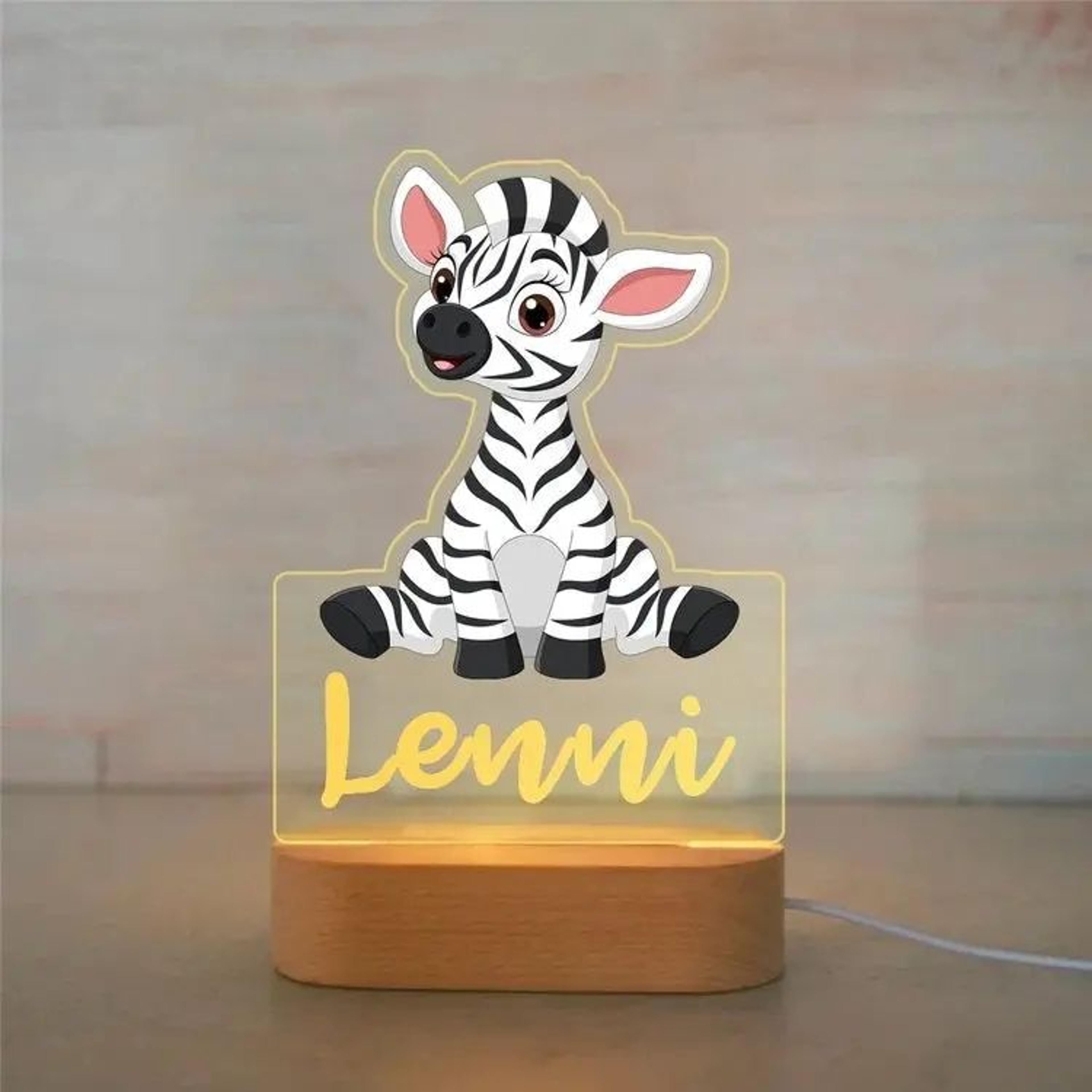 Personalized USB Acrylic Night Light Custom Name Animal Lamp For Kids Bedroom 8