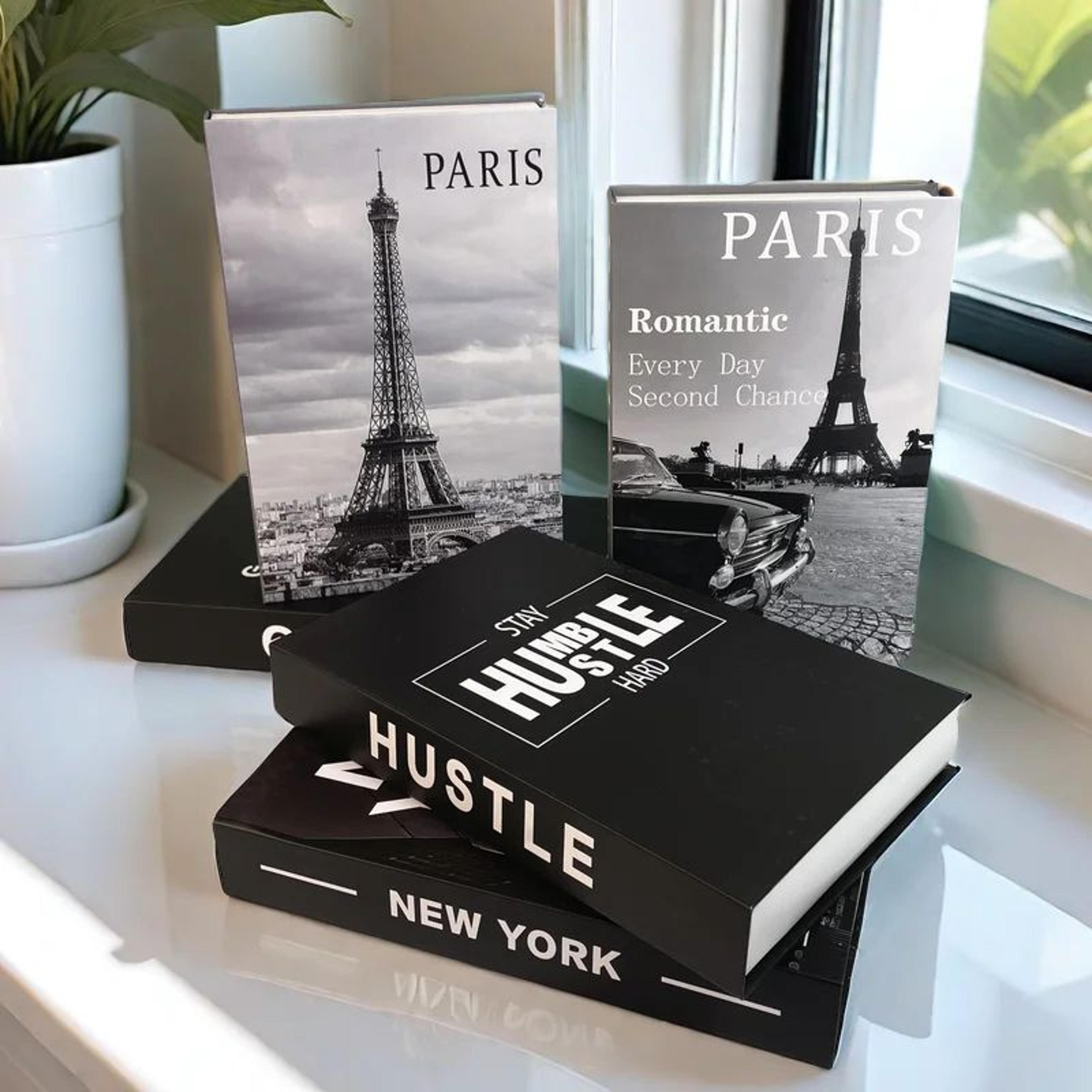Luxury Faux Book Storage Box Paris Decorative Coffee Table Book Decor 2