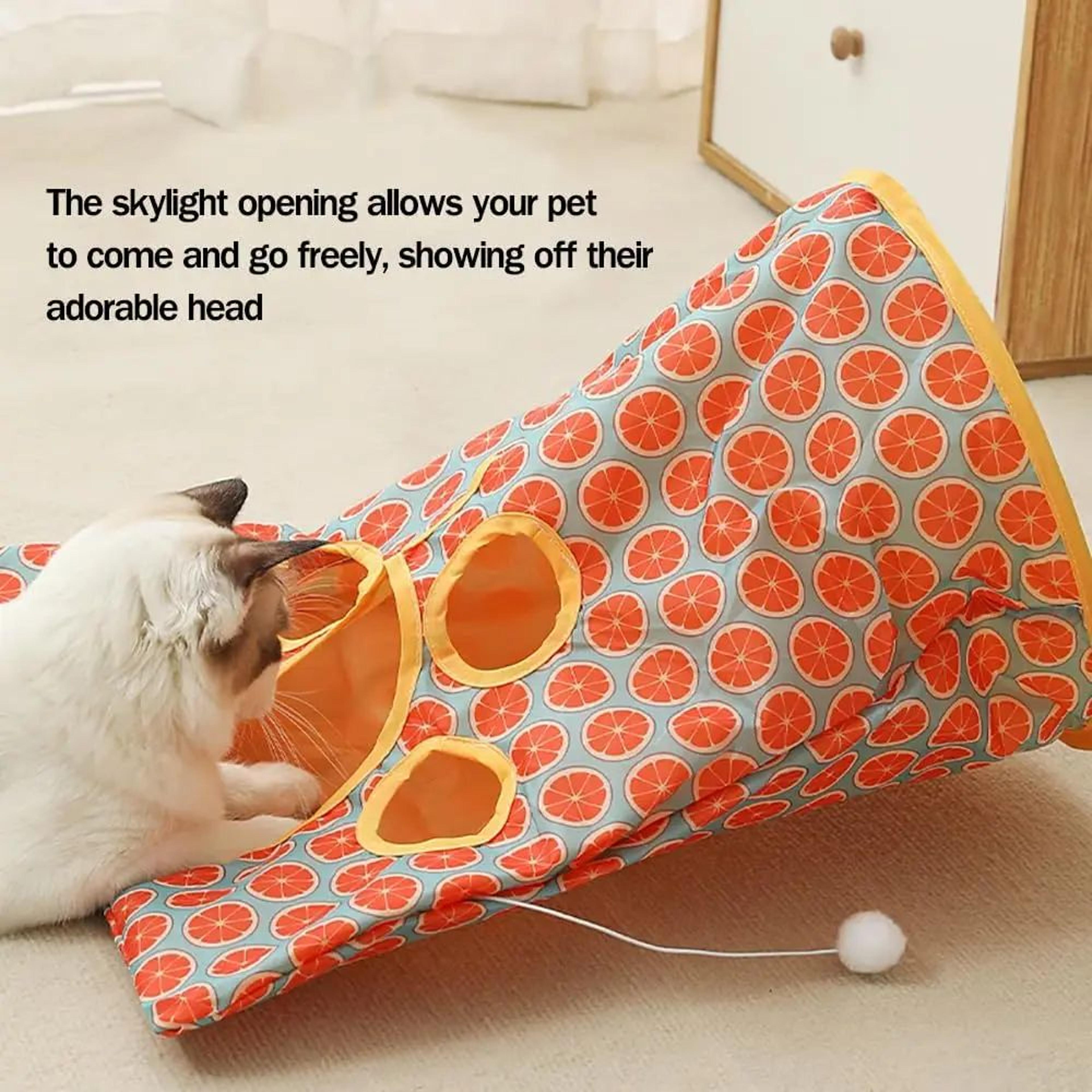 Foldable Crinkle Cat Tunnel Interactive Play Toy 2