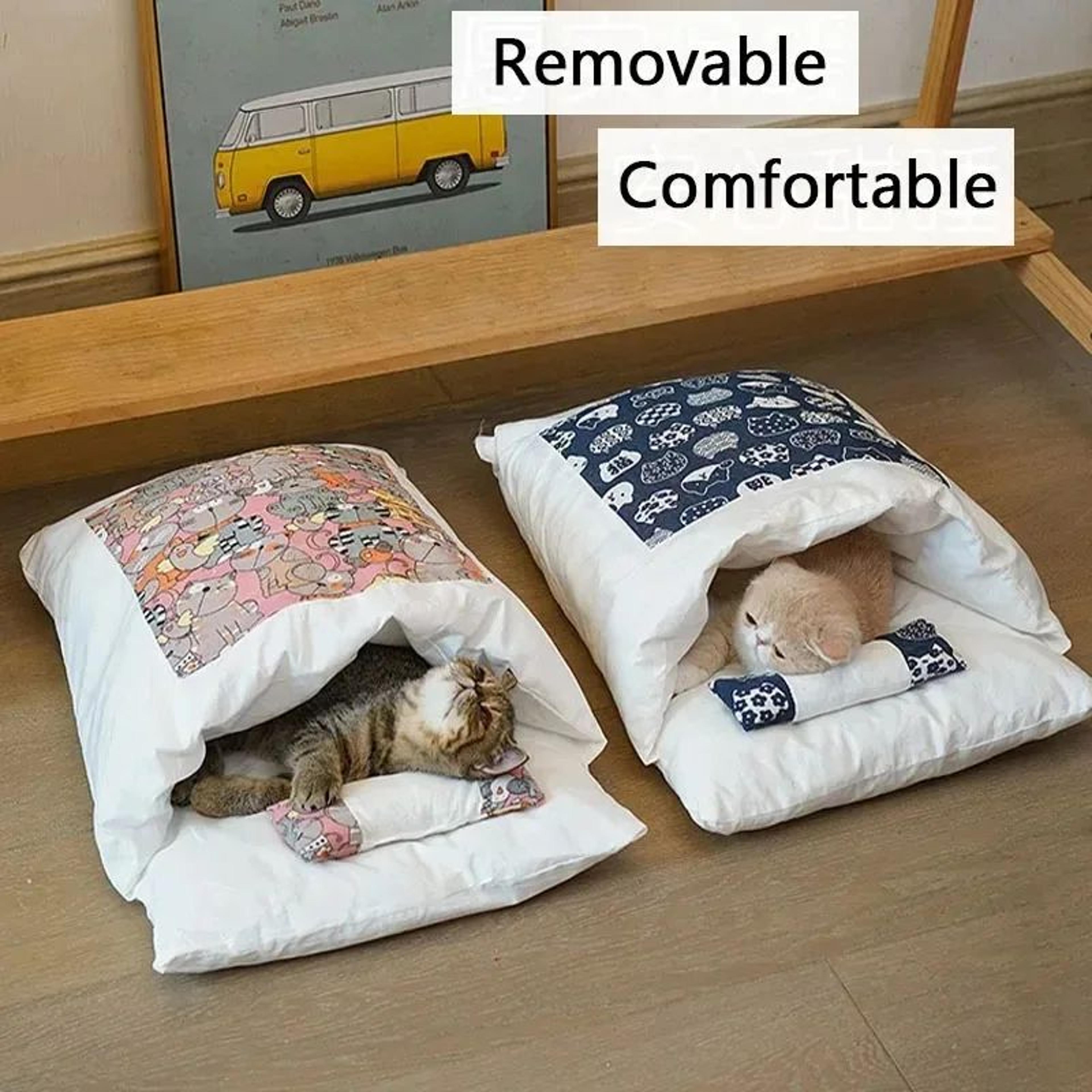 kawaii removable cat bed house