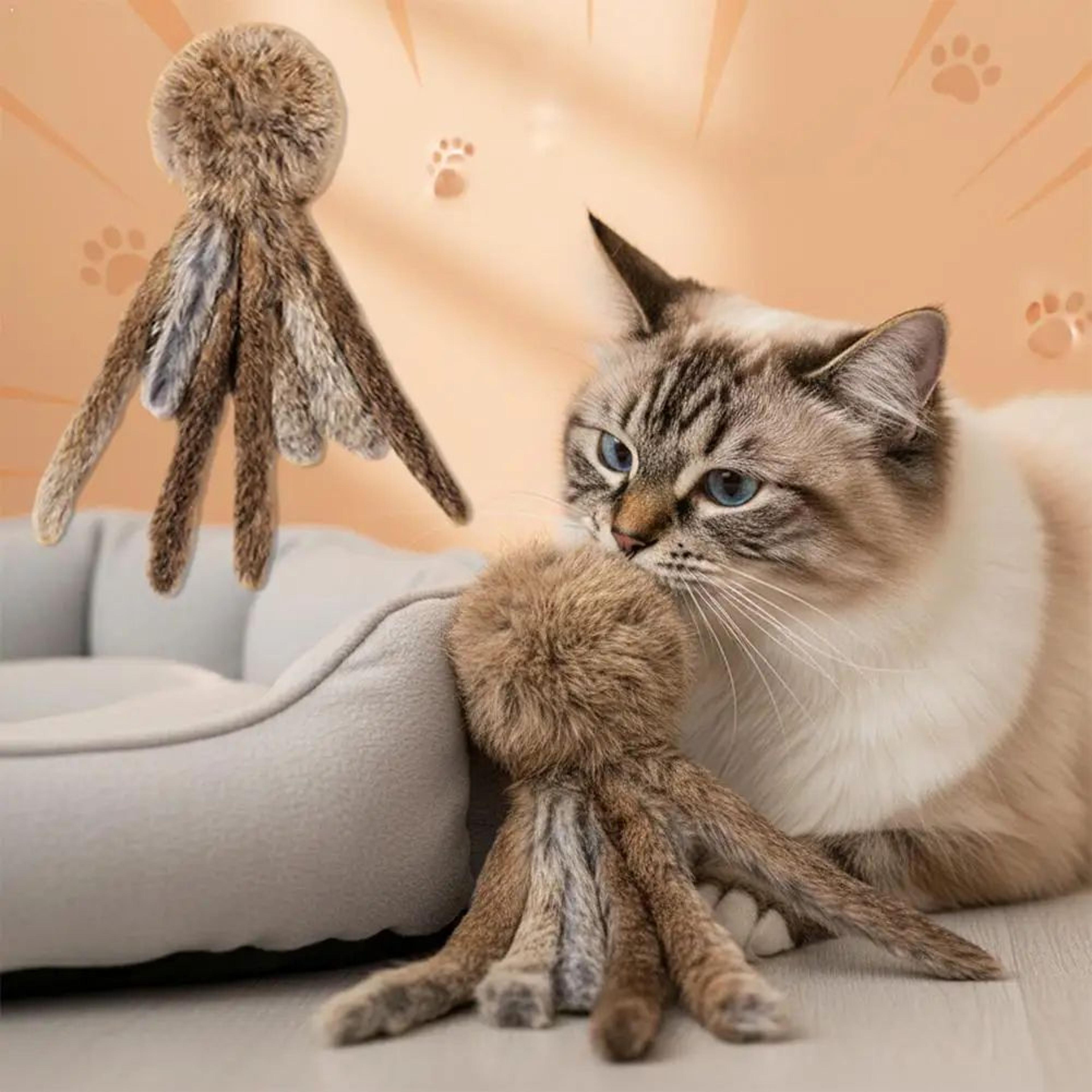 Faux Rabbit Fur Plush Cat Kicker Toy 0