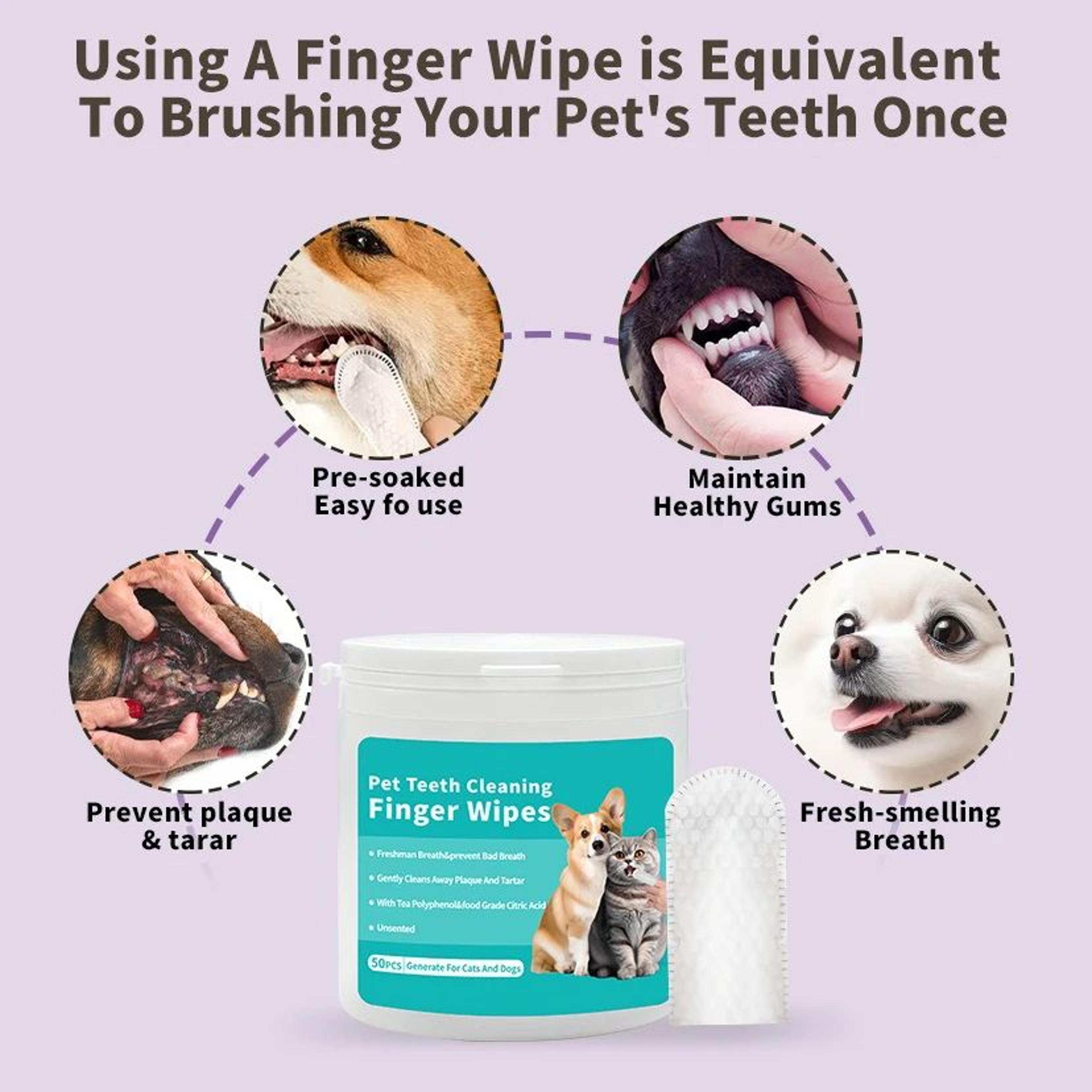 Disposable Pet Finger Tooth Wipes 3