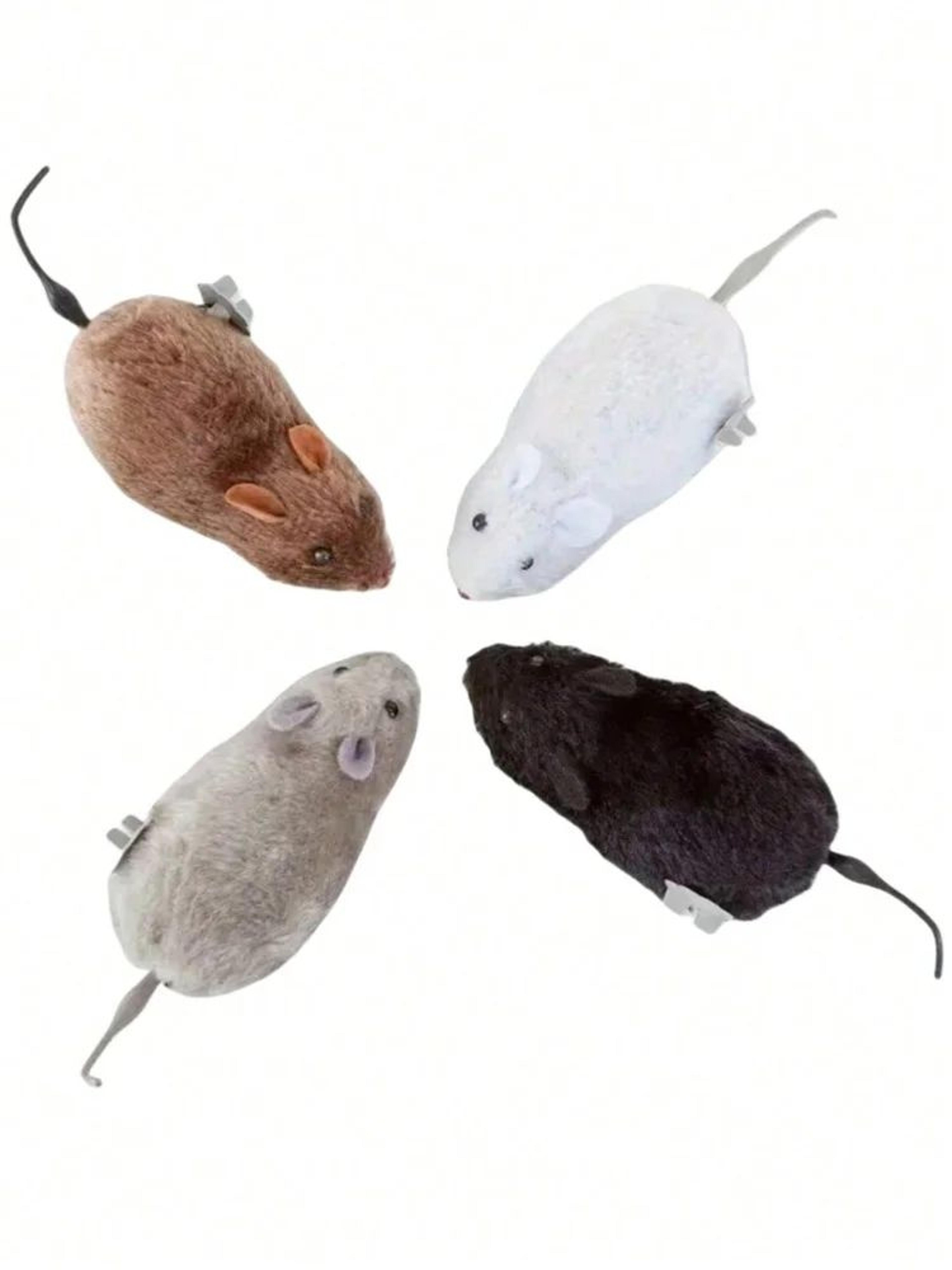 Wind Up Plush Mouse Cat Toy Set 8