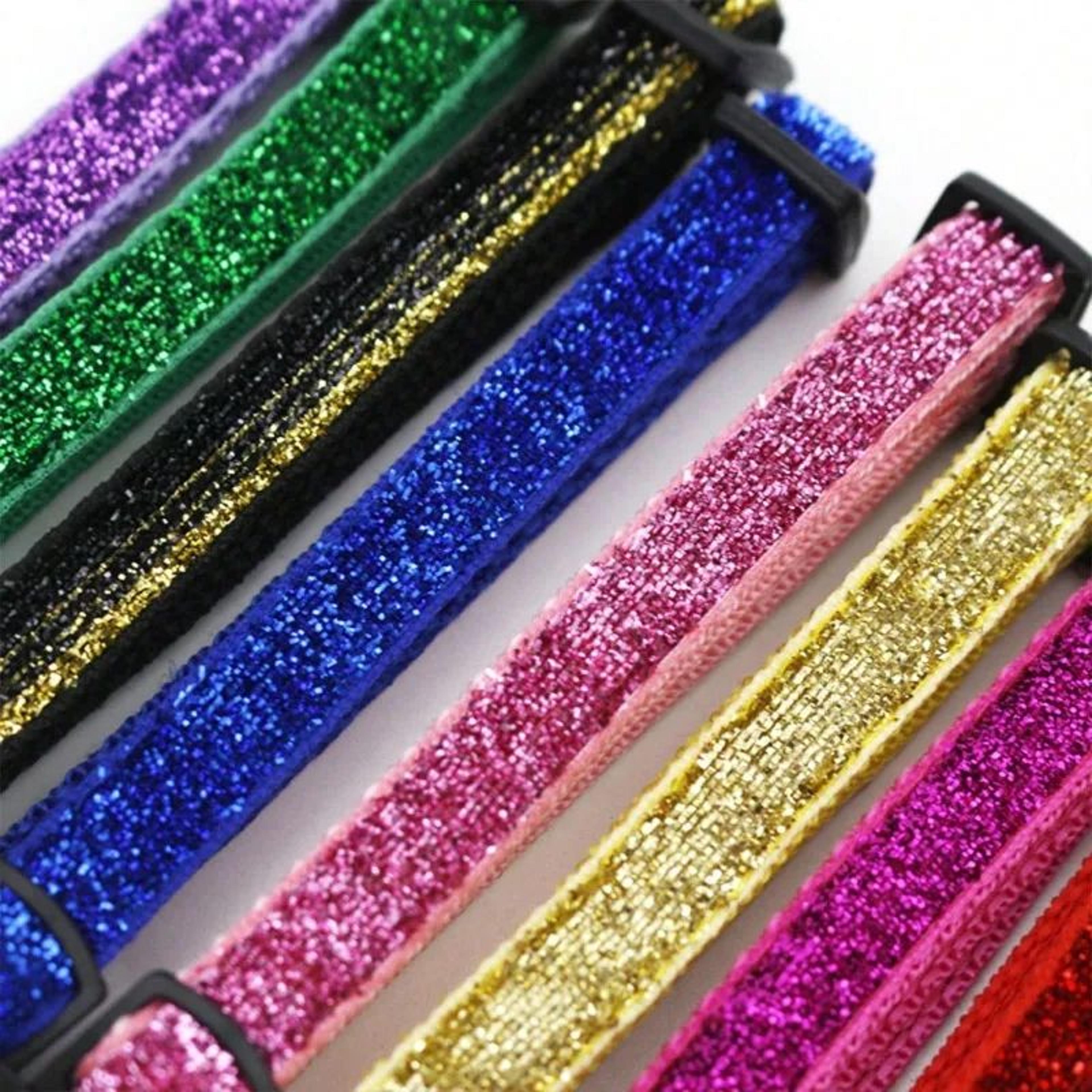 Customized Glitter Cat Collar With Bell 2