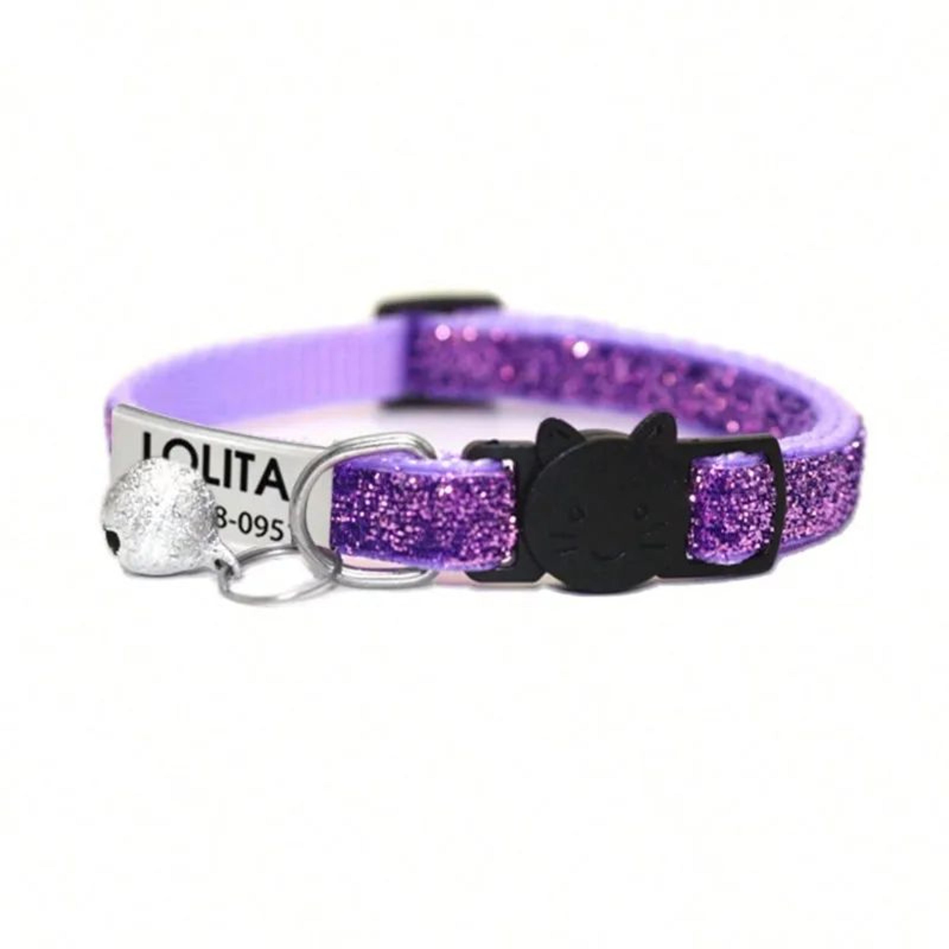 Customized Glitter Cat Collar With Bell 4