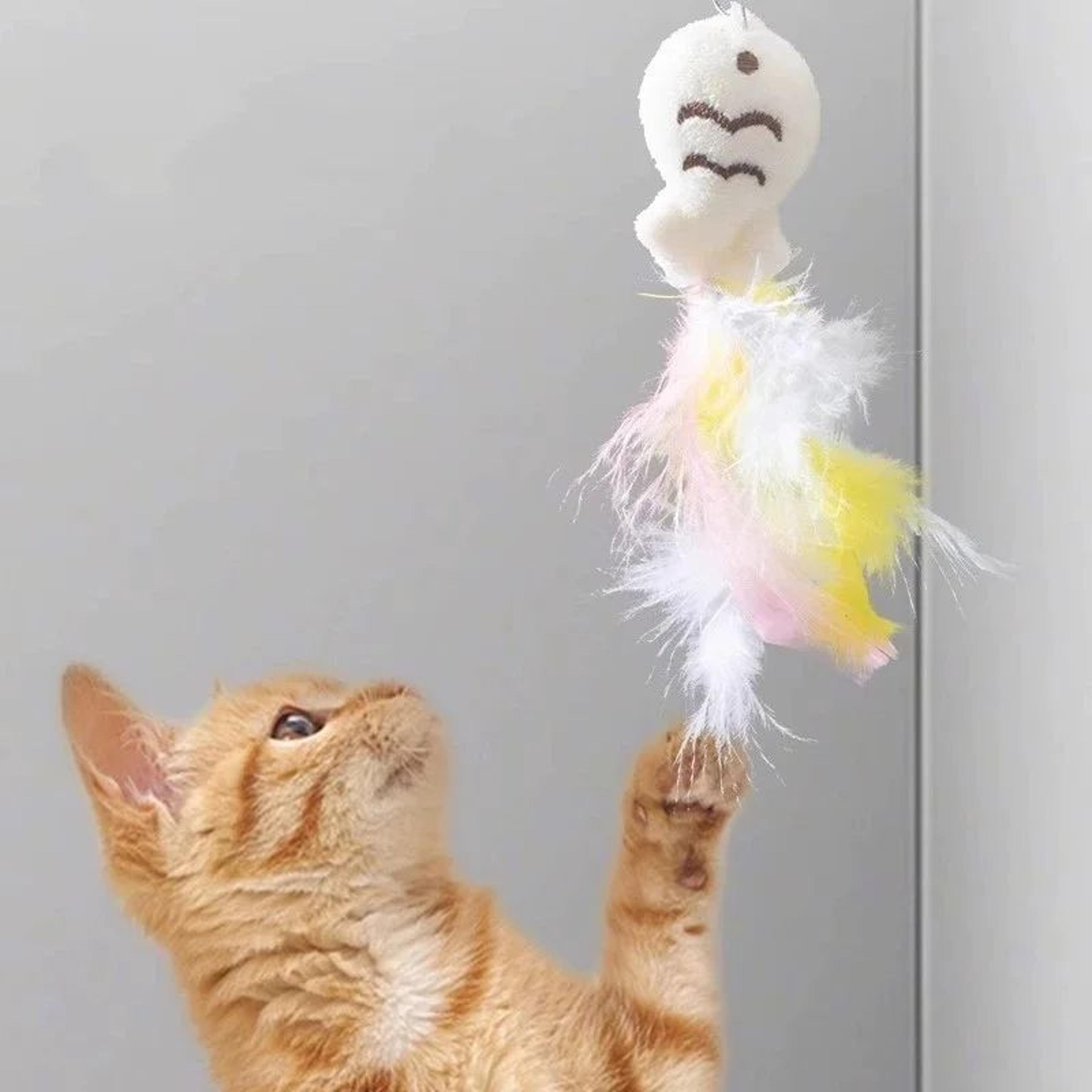 Interactive Feather Fishing Rod Cat Toy 4