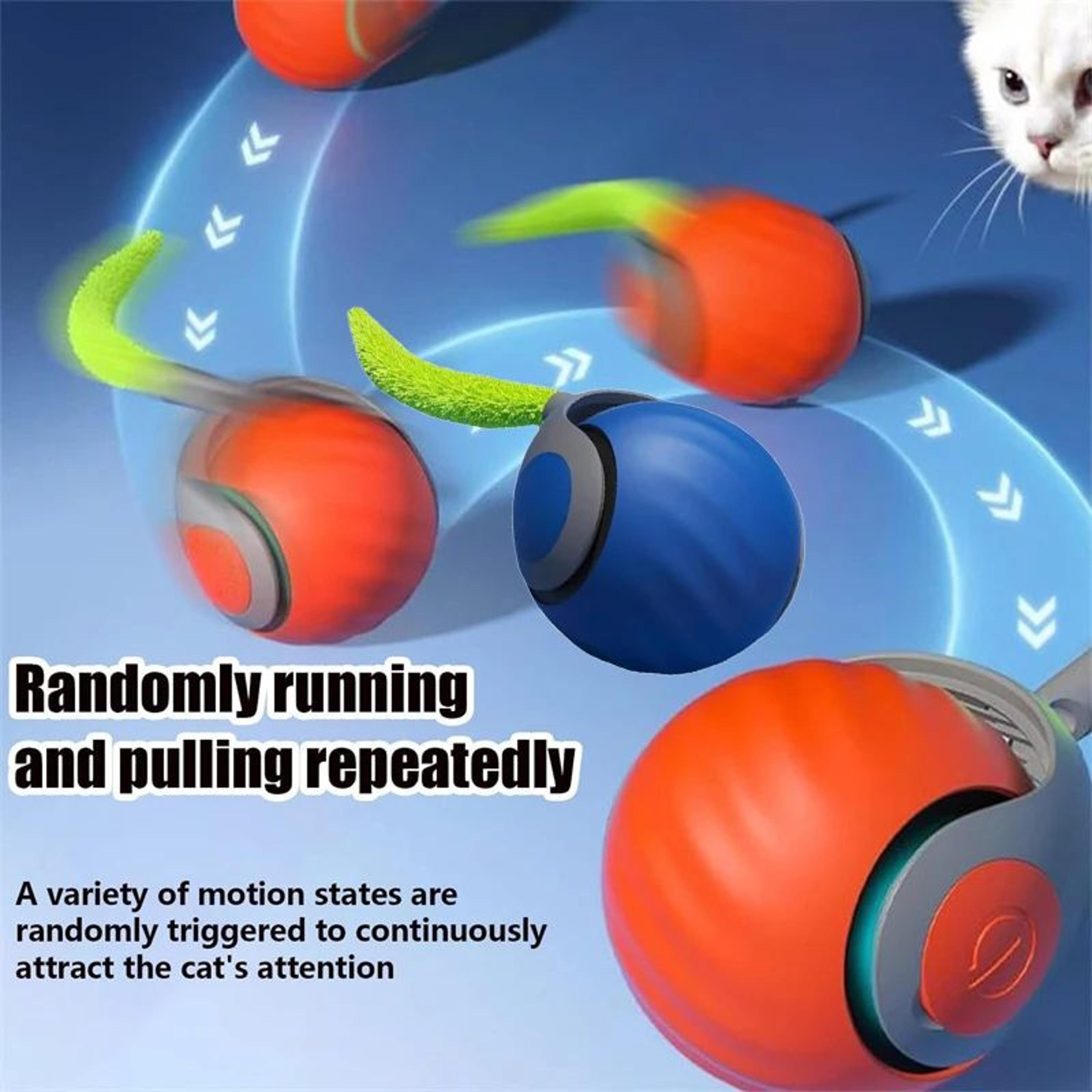 USB Rechargeable Smart Rolling Cat Ball Toy 4