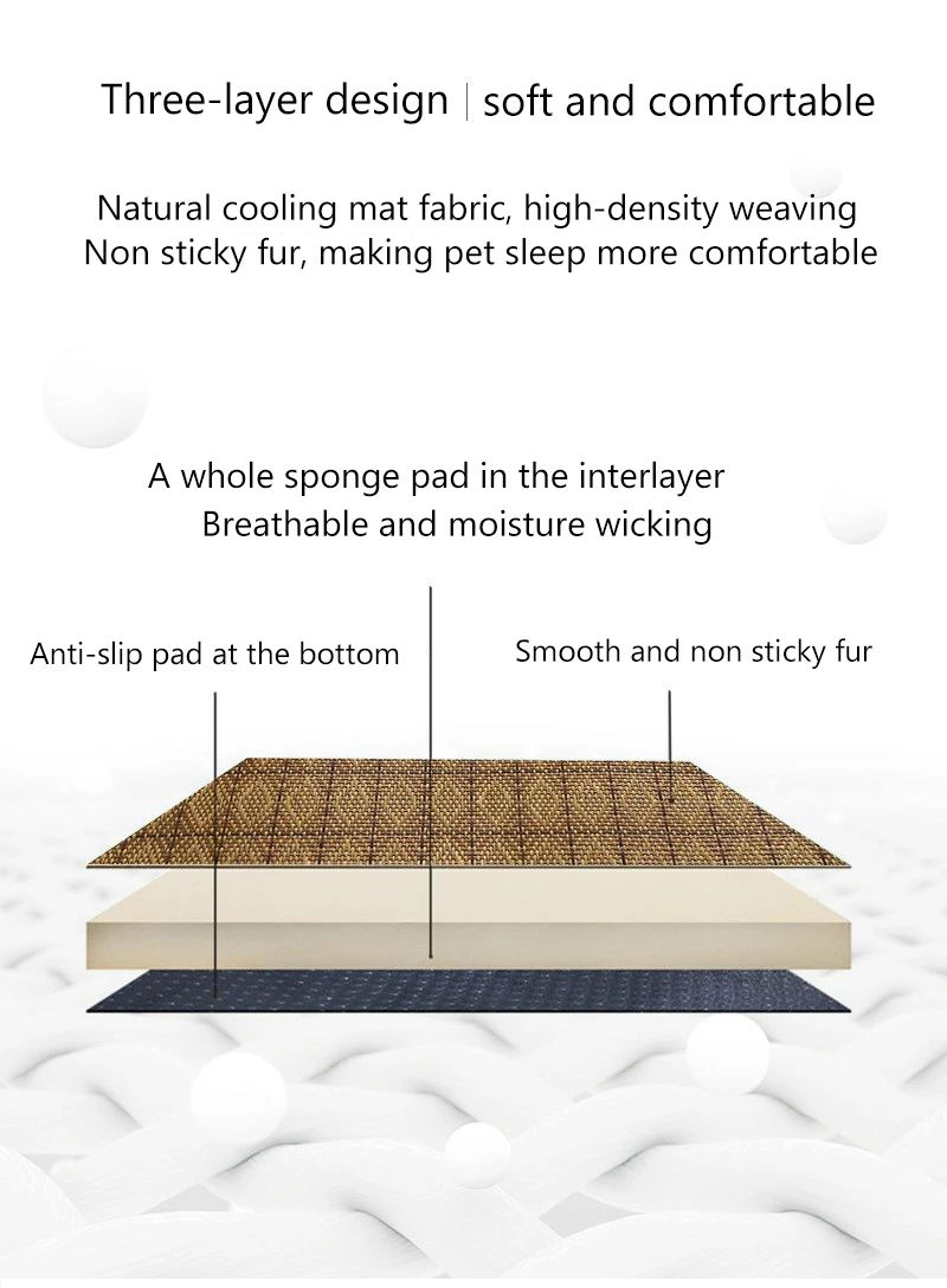 Natural Cooling Rattan Pet Bed Mat 7