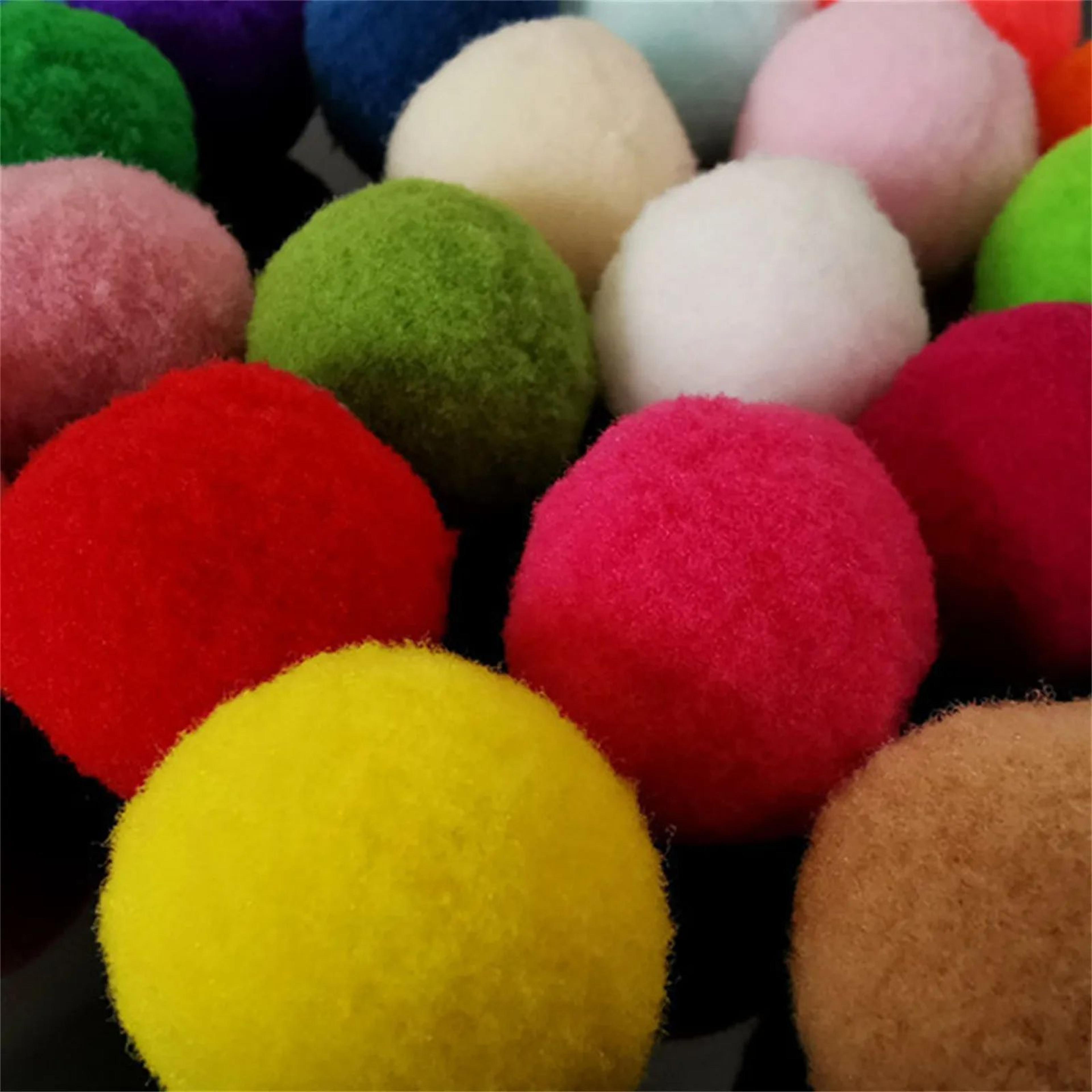 Colorful Plush Pompom Cat Toy Balls Set 4