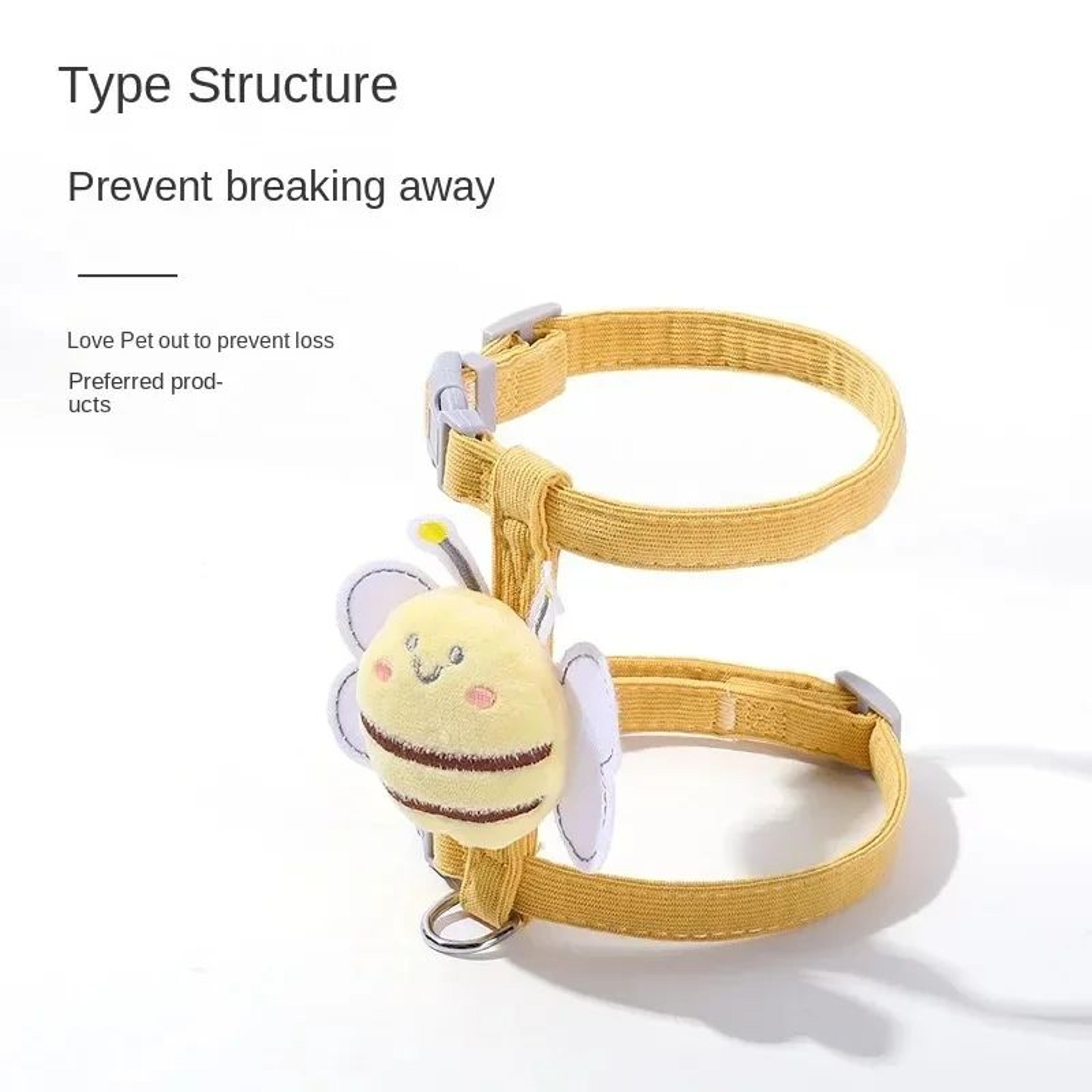 Adjustable Cartoon Bee Pet Harness Leash Set 1