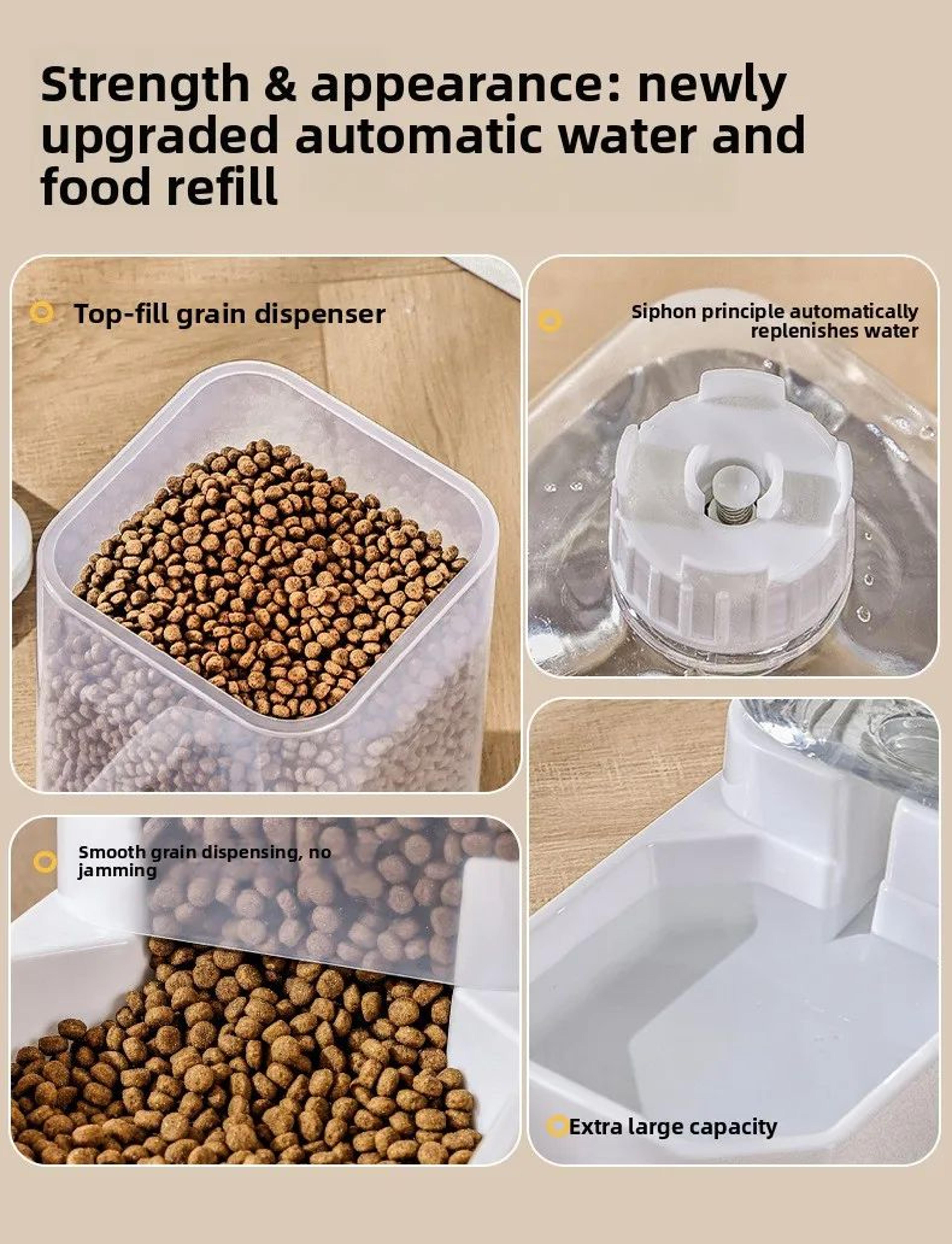 Large Capacity Automatic Pet Feeder And Water Dispenser Set 6