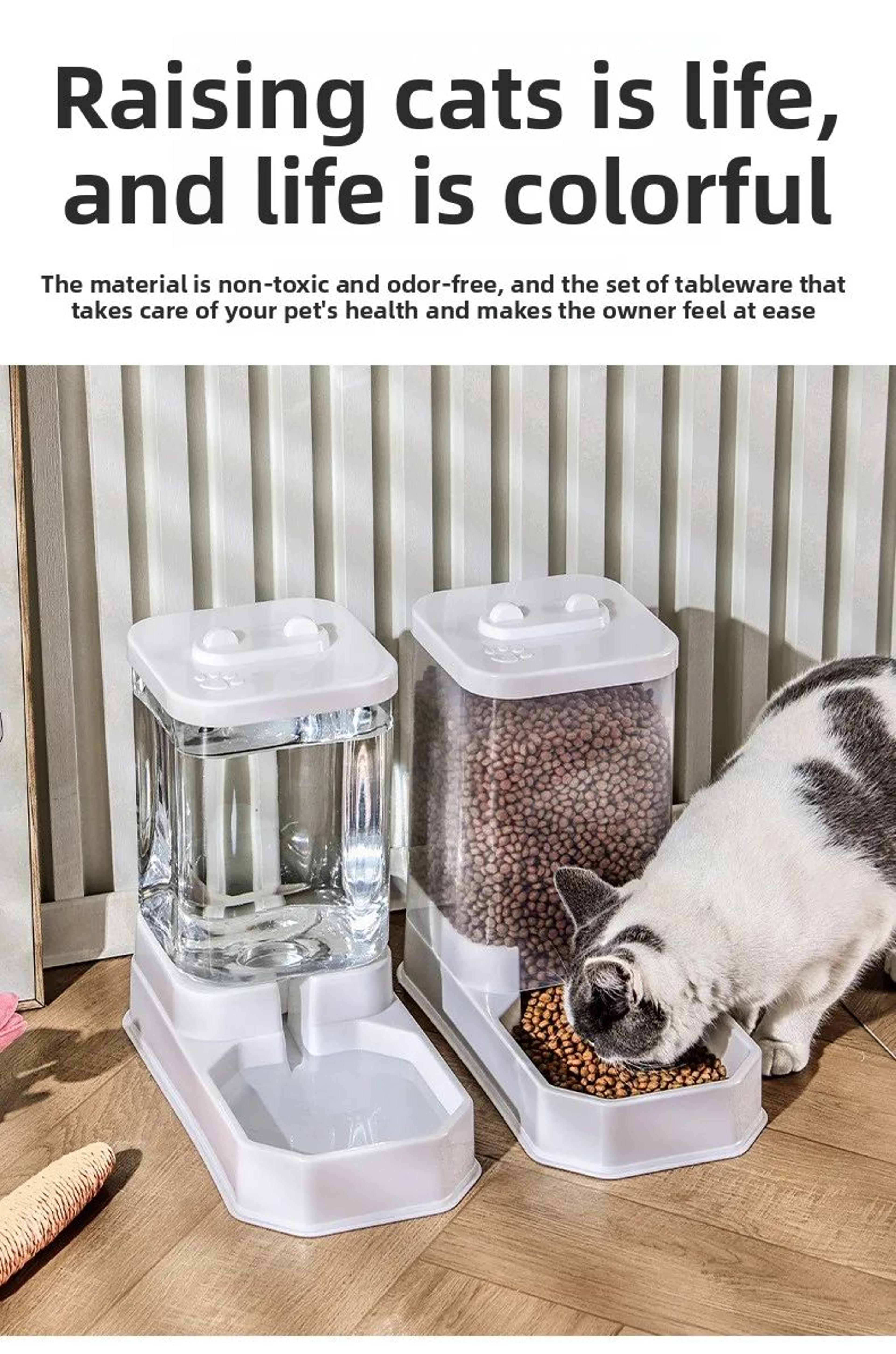 Large Capacity Automatic Pet Feeder And Water Dispenser Set 8