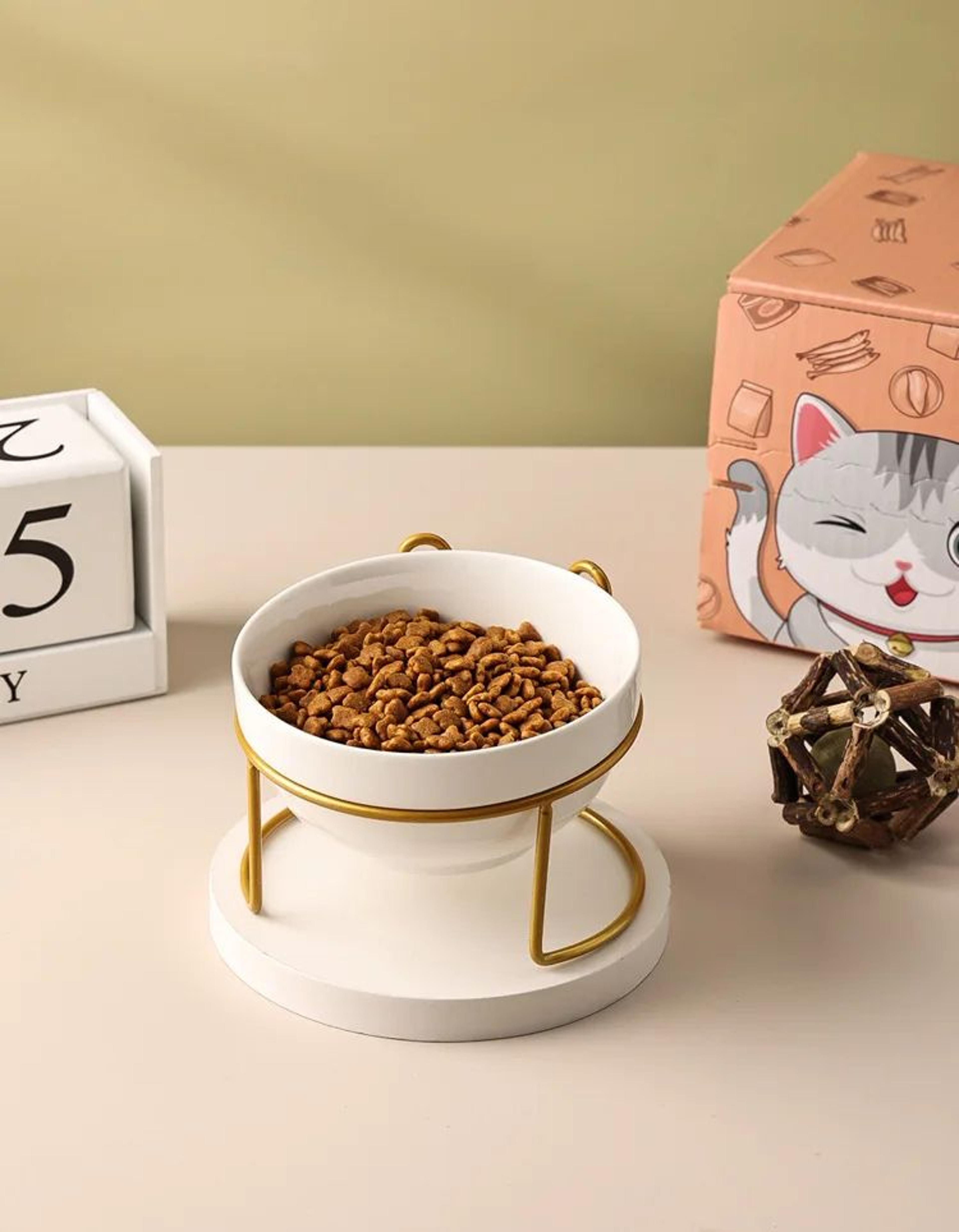 Ceramic Double Elevated Cat And Dog Bowl 6