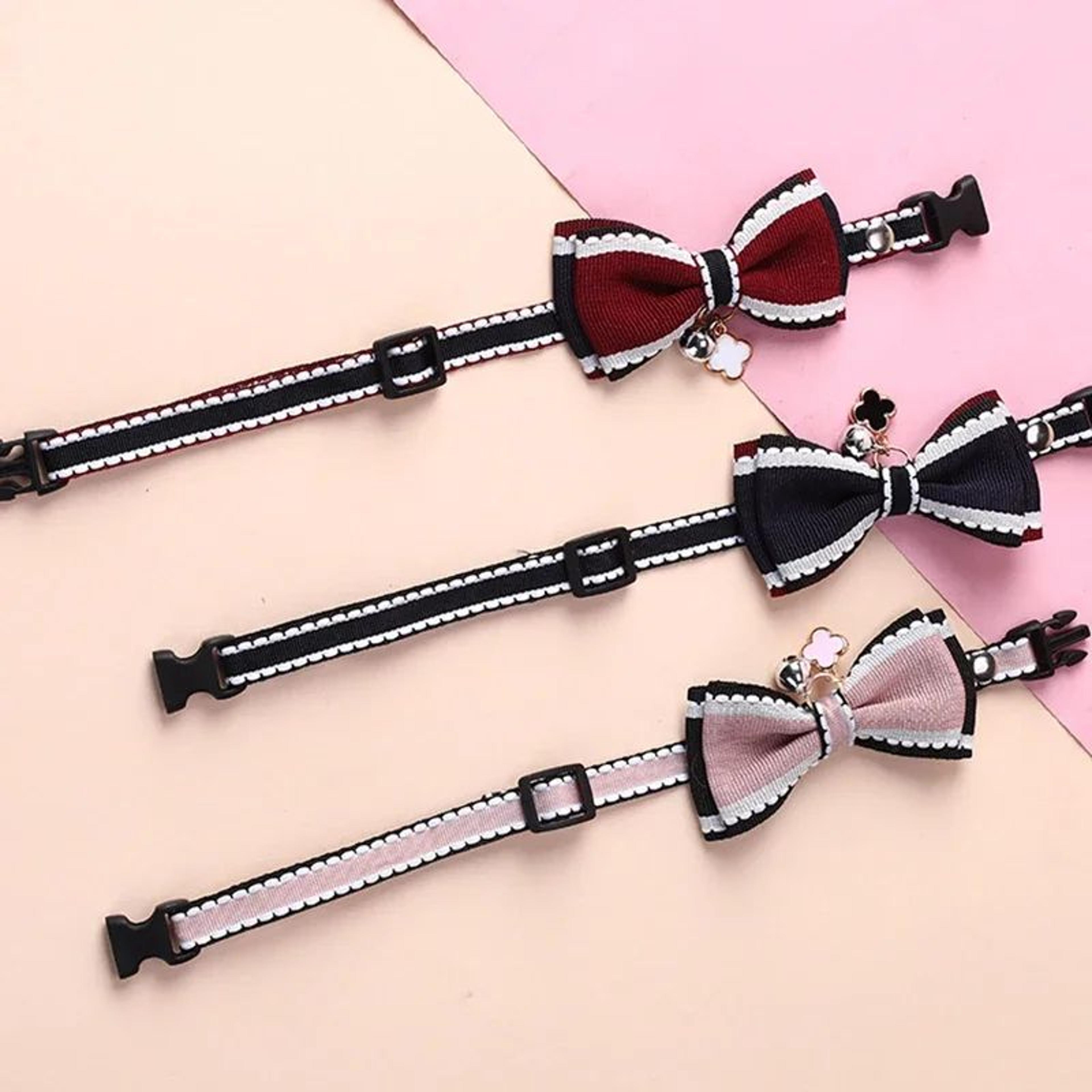 Cute Bow Pet Collar With Bell For Cats And Dogs 10