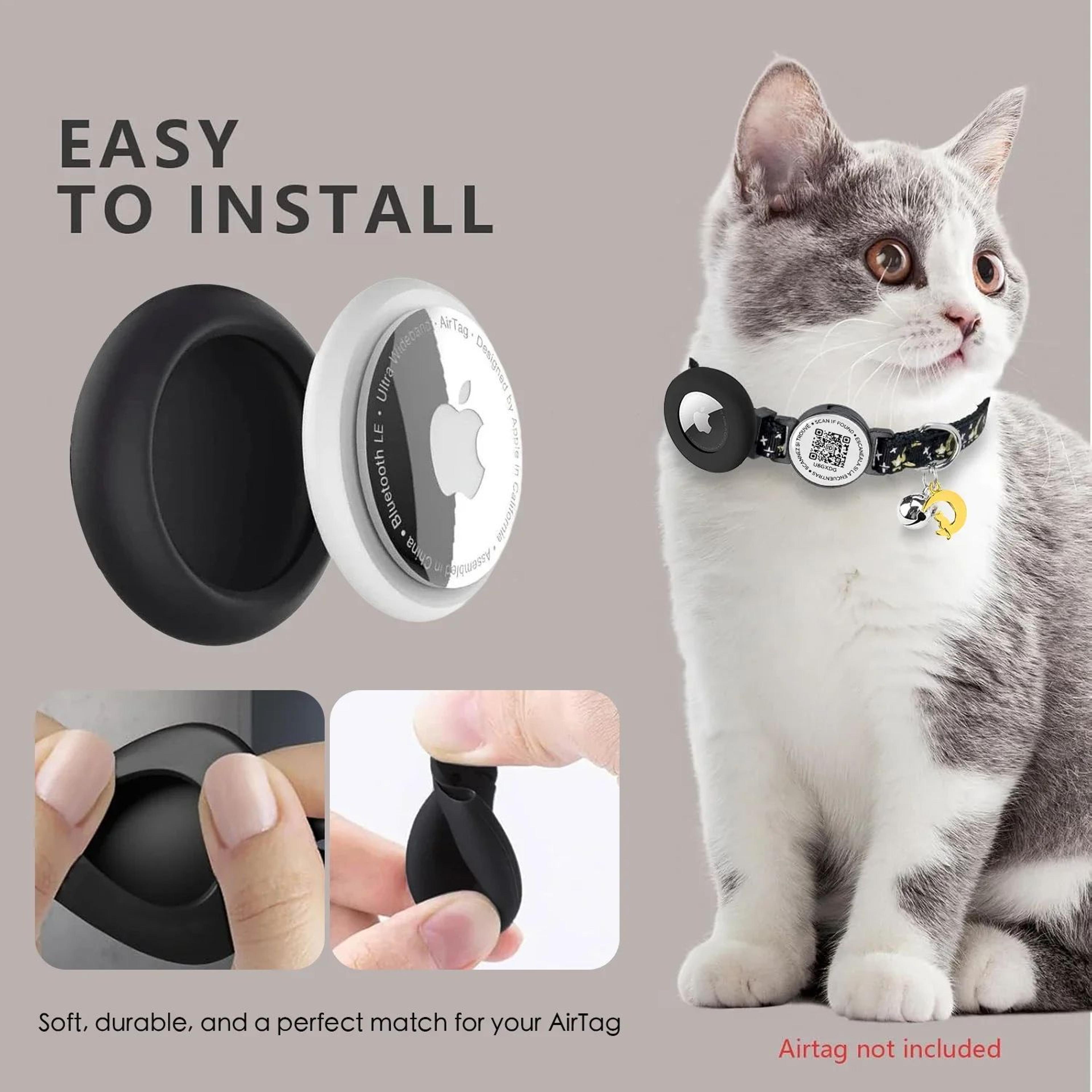 GlowSafe Airtag Cat Collar With Bell And QR Tag 2