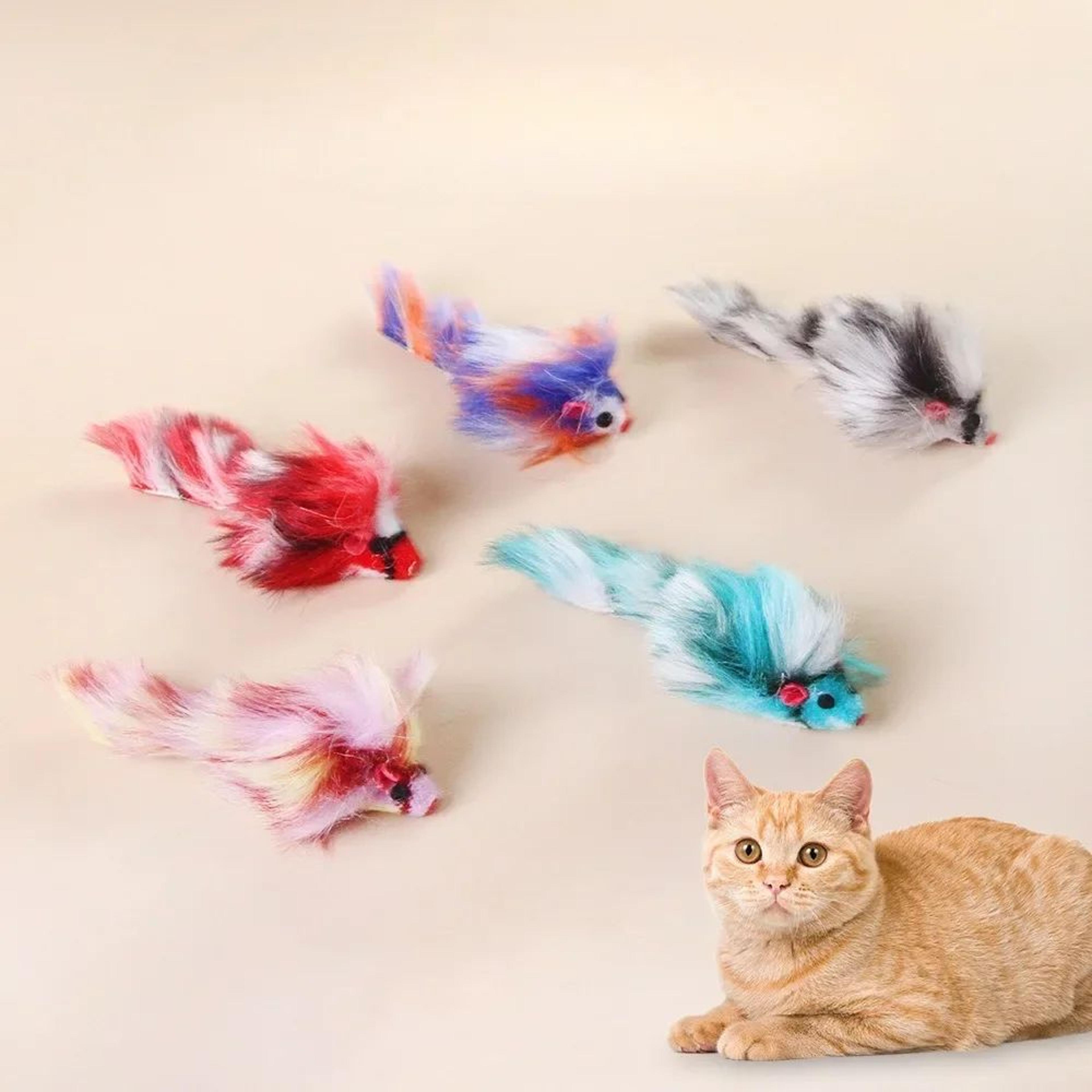 Colorful Plush Mouse Cat Toy For Interactive Play 1