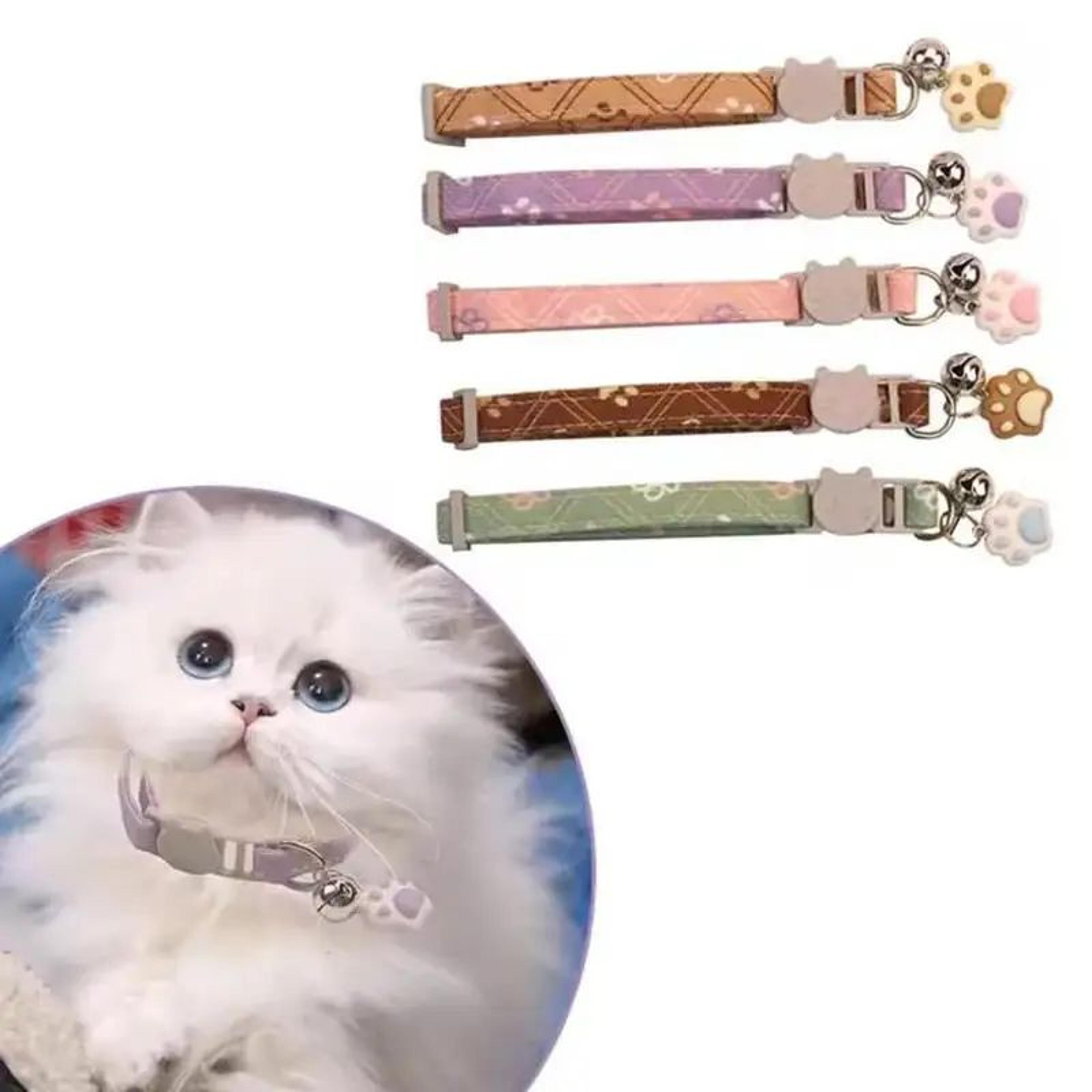 Adjustable Paw Print Breakaway Collar For Cats And Small Pets 1