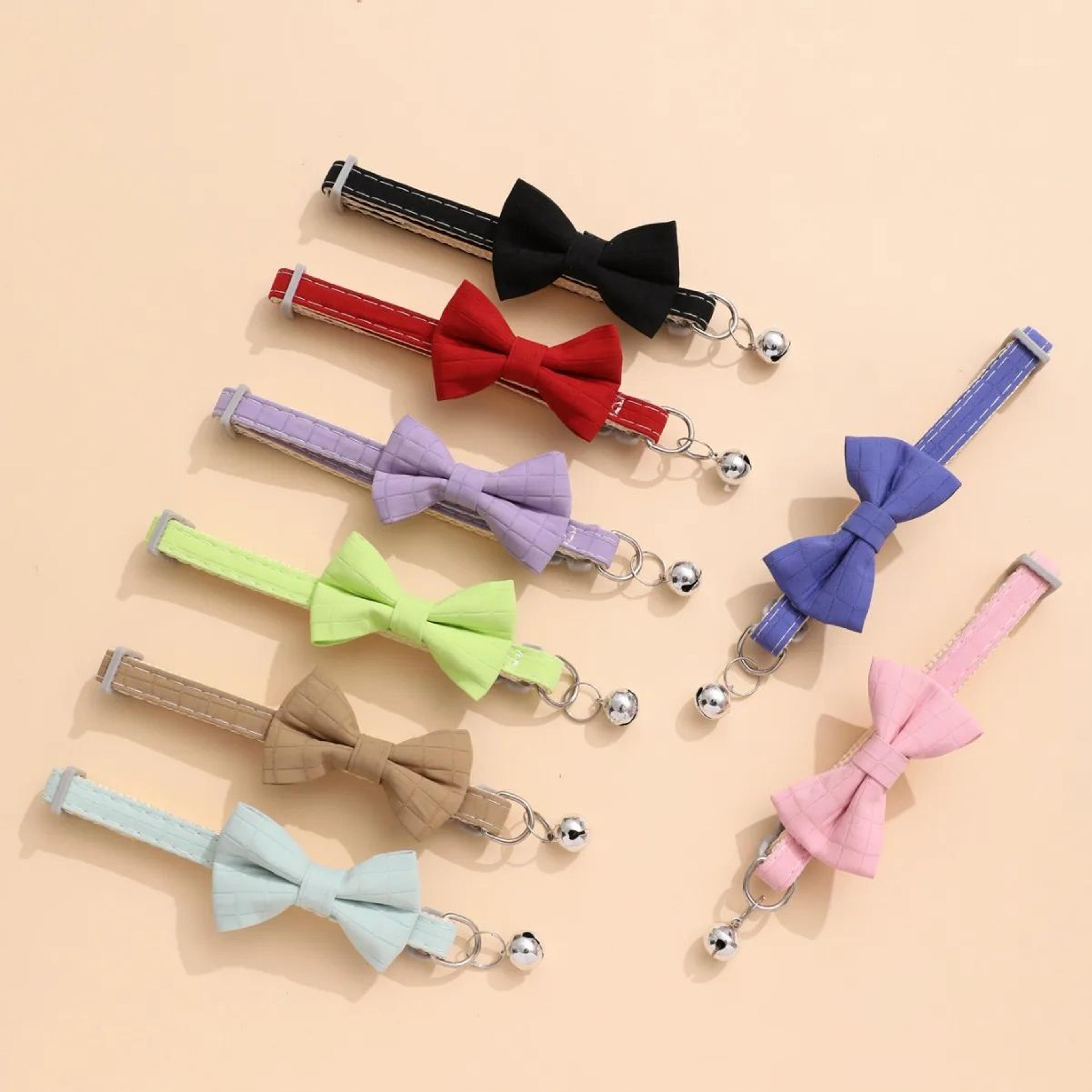 bow tie adjustable bell collar for cats and small dogs