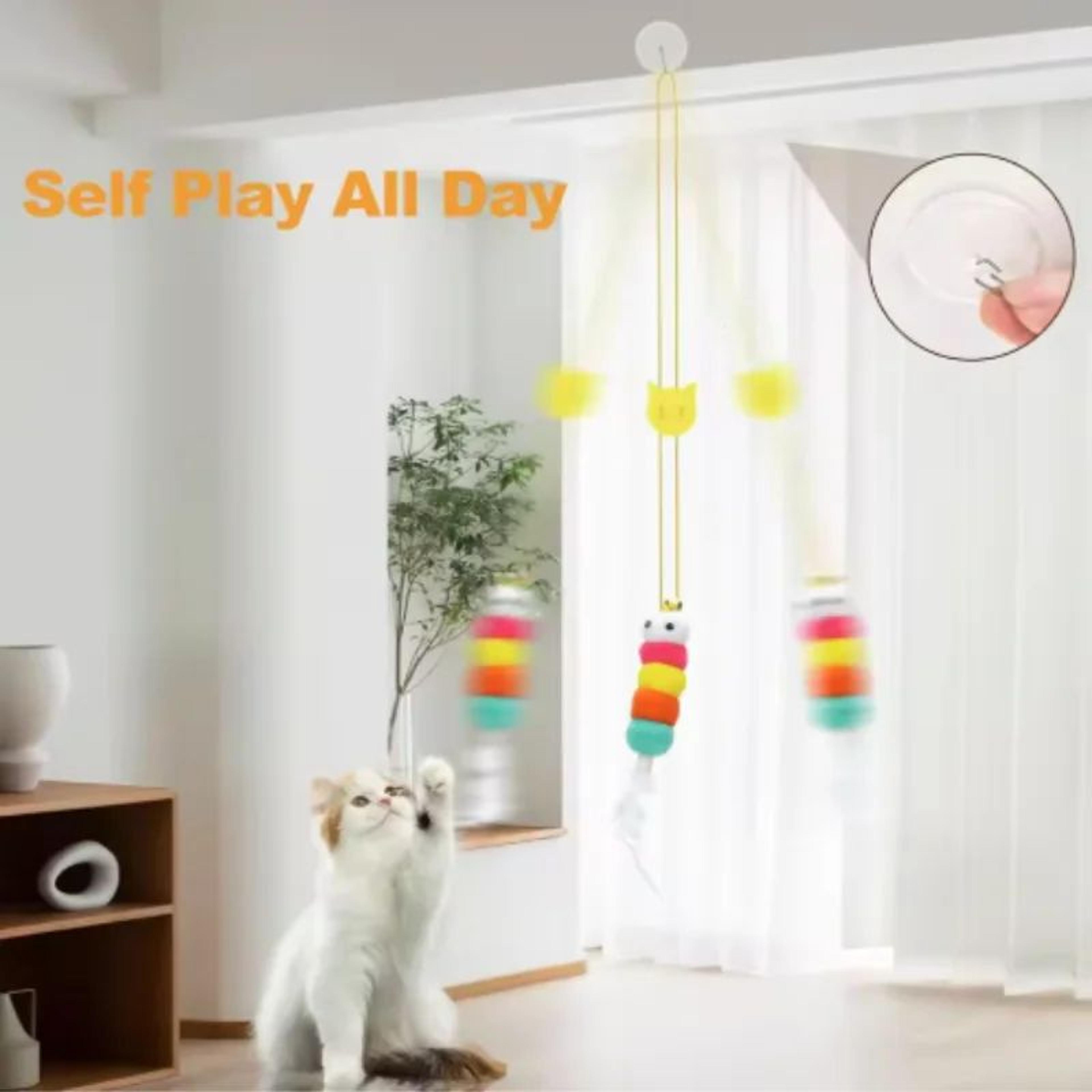 Interactive Hanging Feather Cat Teaser Toy 7