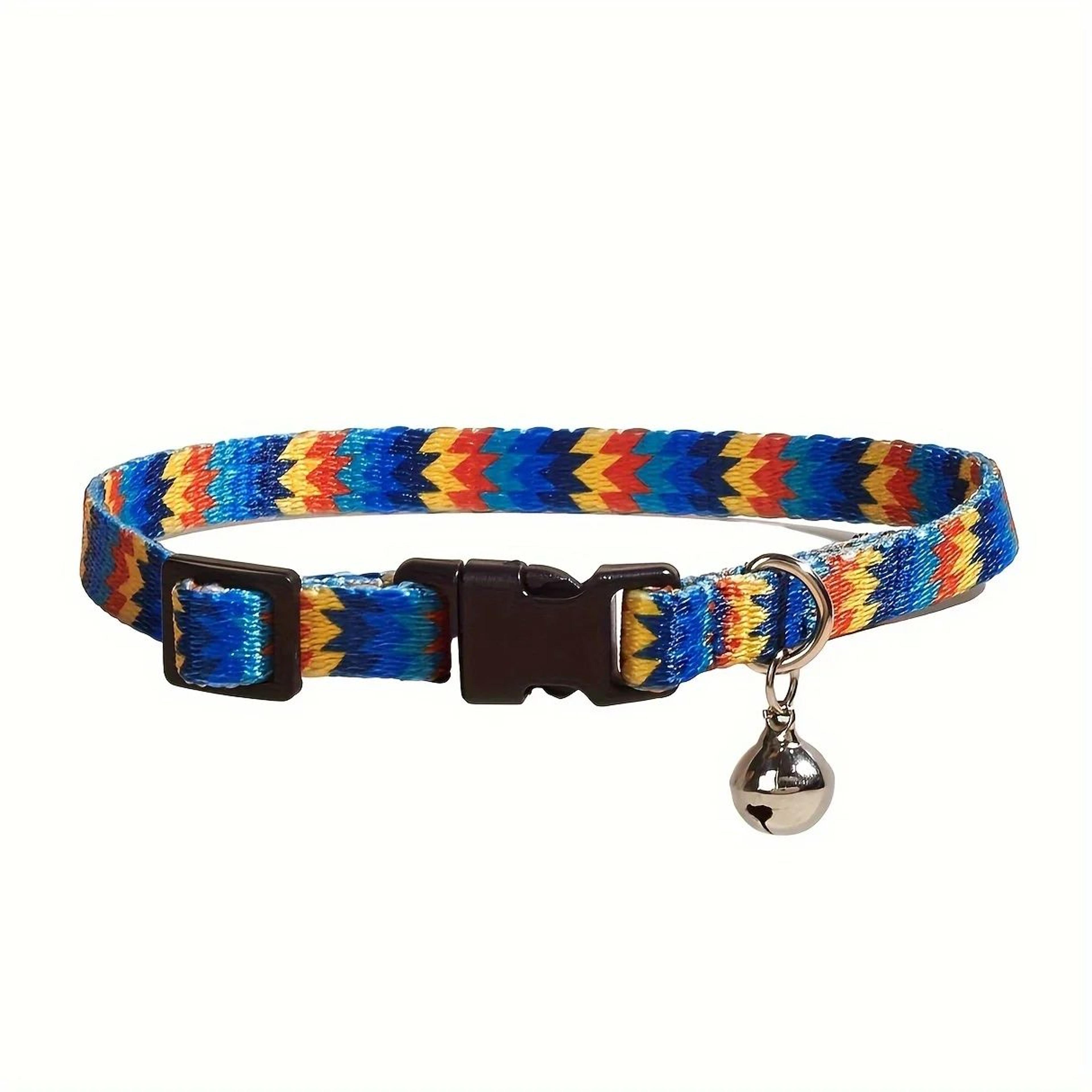 Geometric Print Adjustable Cat Collar With Bell 7