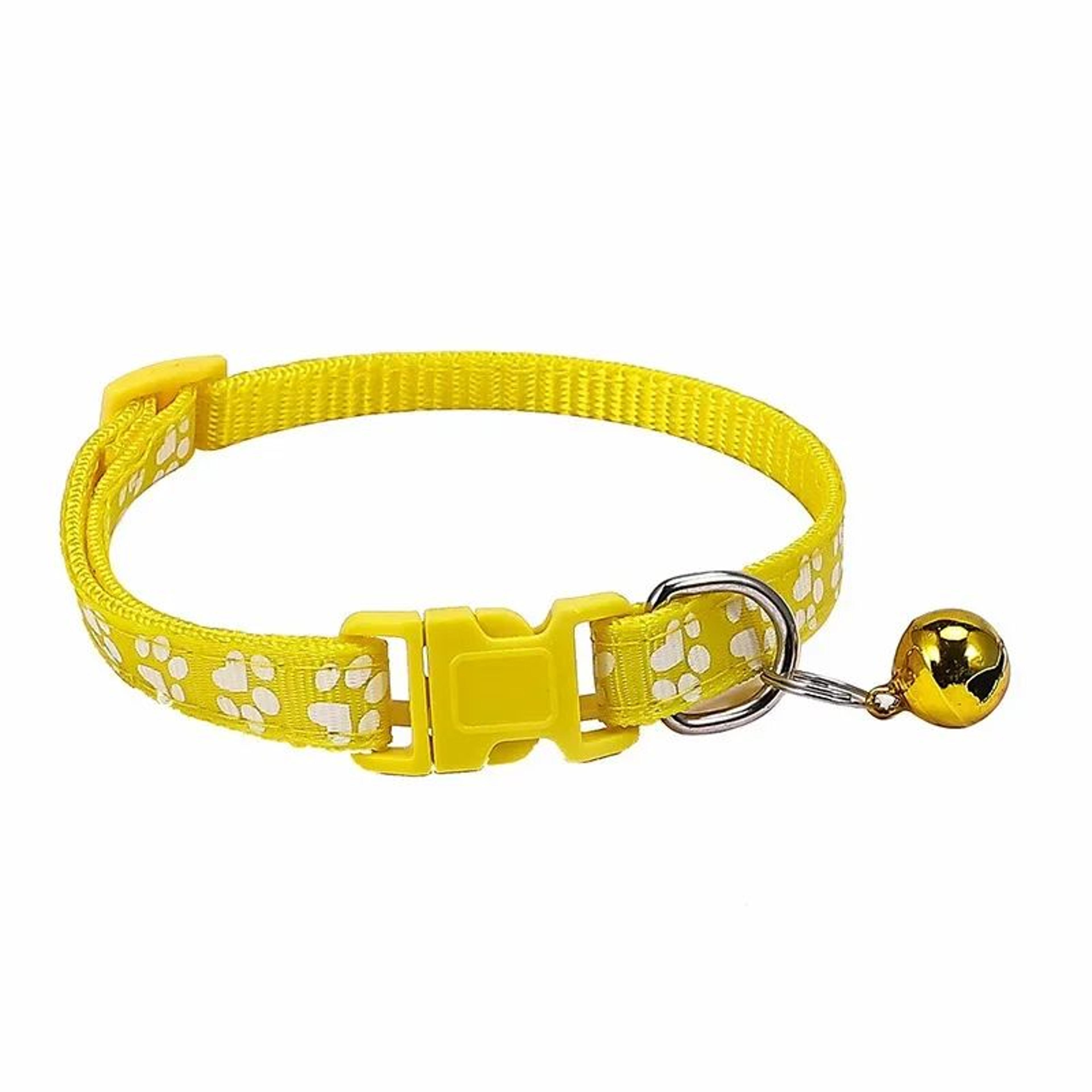 Adjustable Safety Bell Ring Necklace Pet Colorful Paw Print Pet Collar With Bell 13
