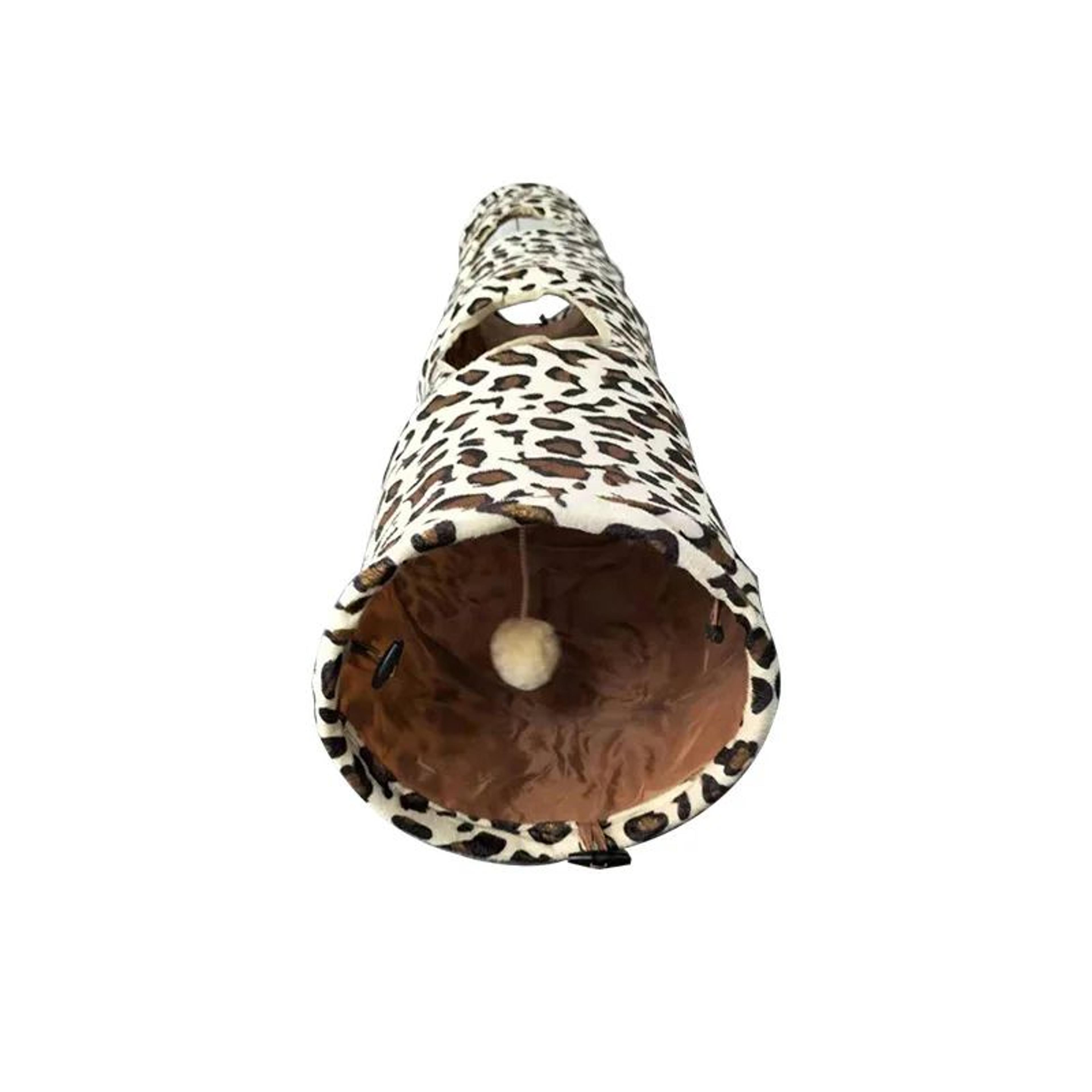 Leopard Print Crinkle Cat Tunnel Toy 4