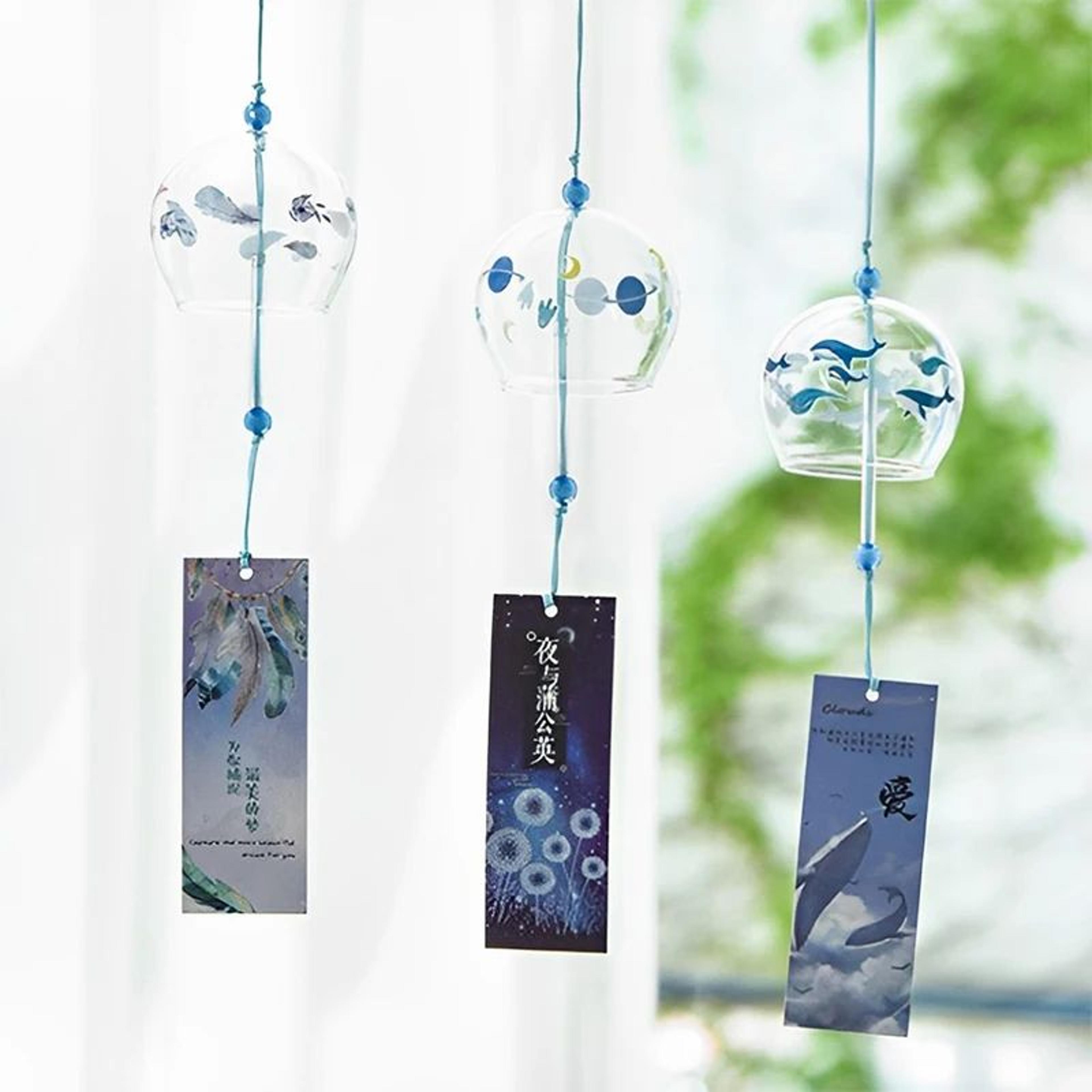 Japanese Sakura Glass Wind Chime Hanging Decor 3
