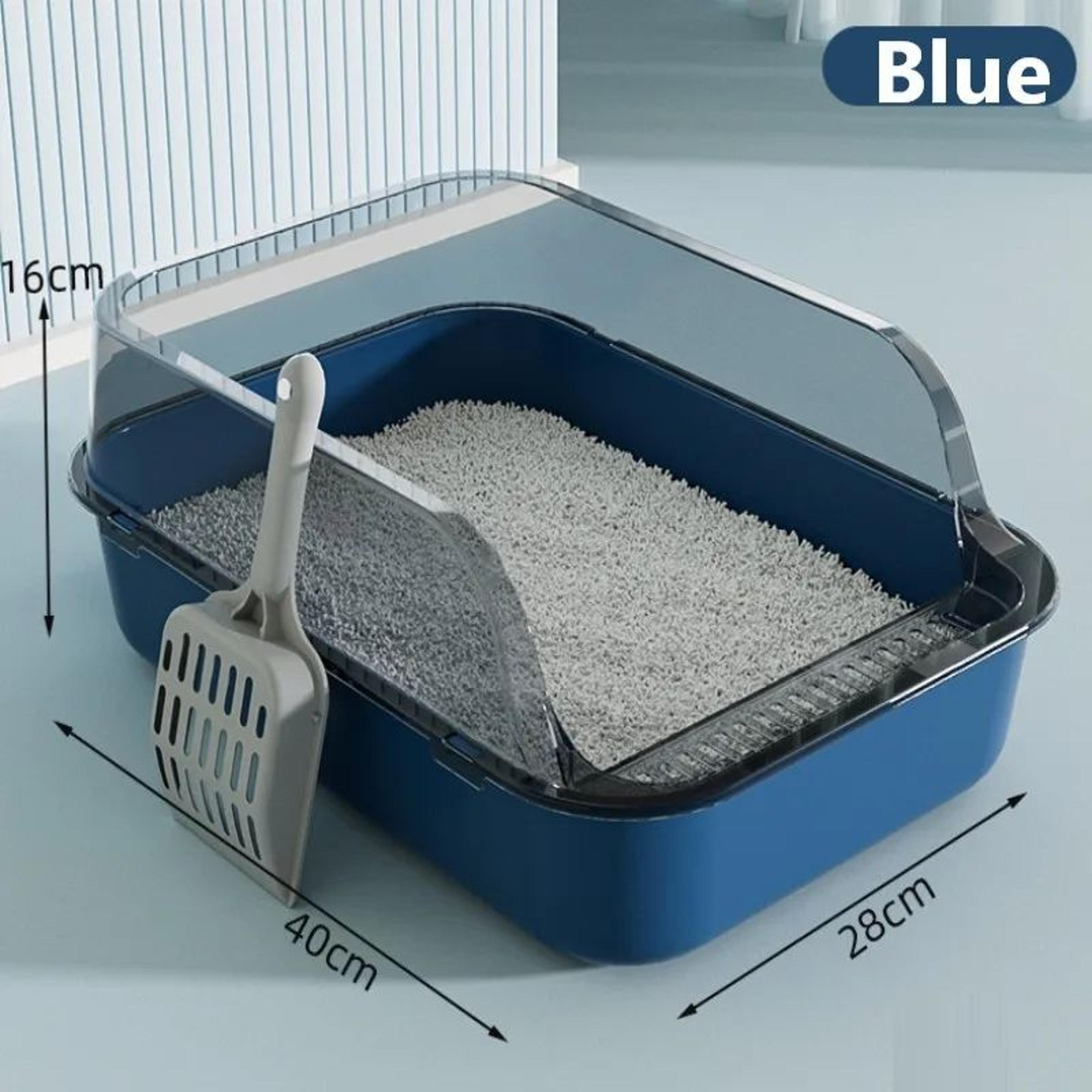 Semi Enclosed Splashproof Cat Litter Box Tray 8