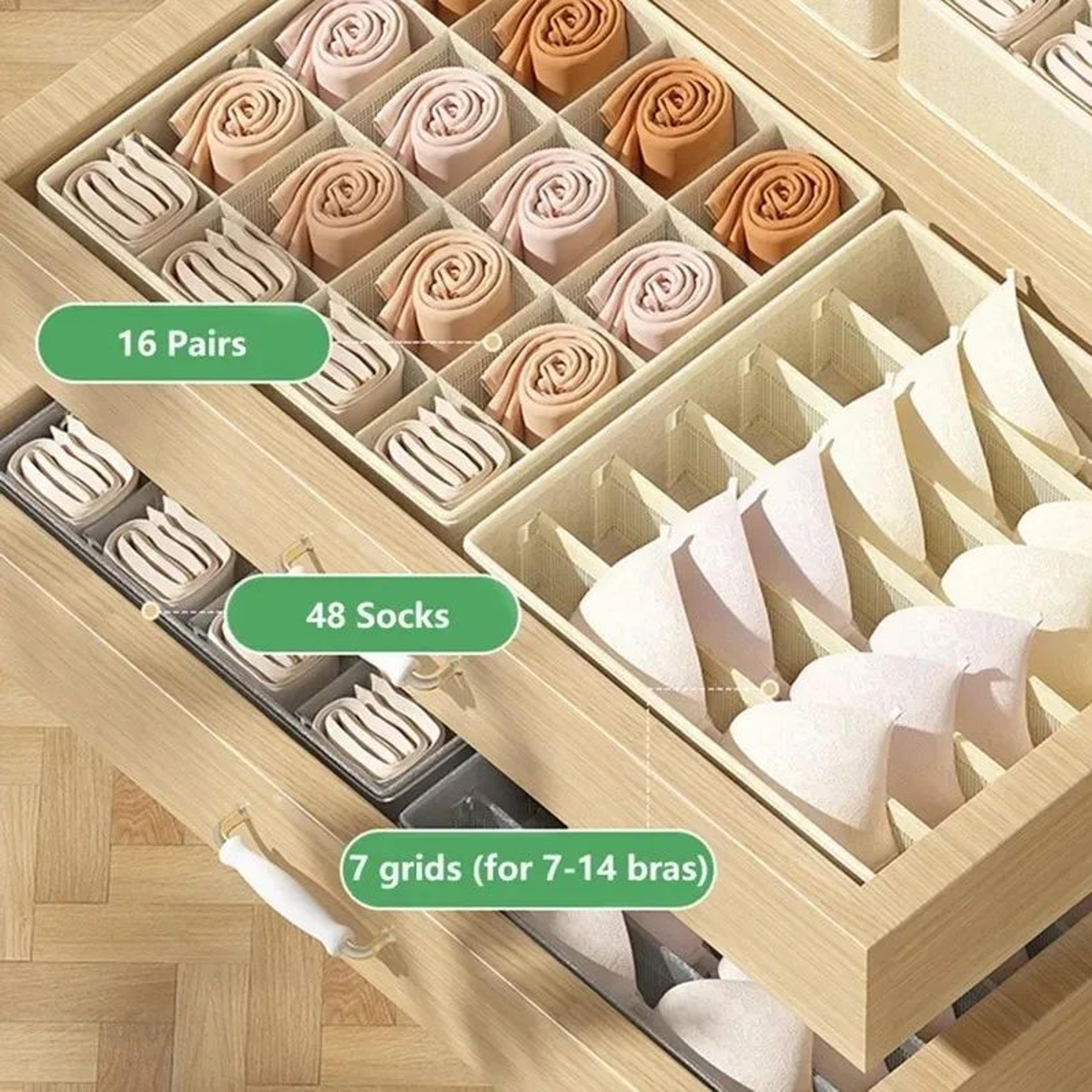 Drawer Style Underwear And Socks Storage Organizer Set 2