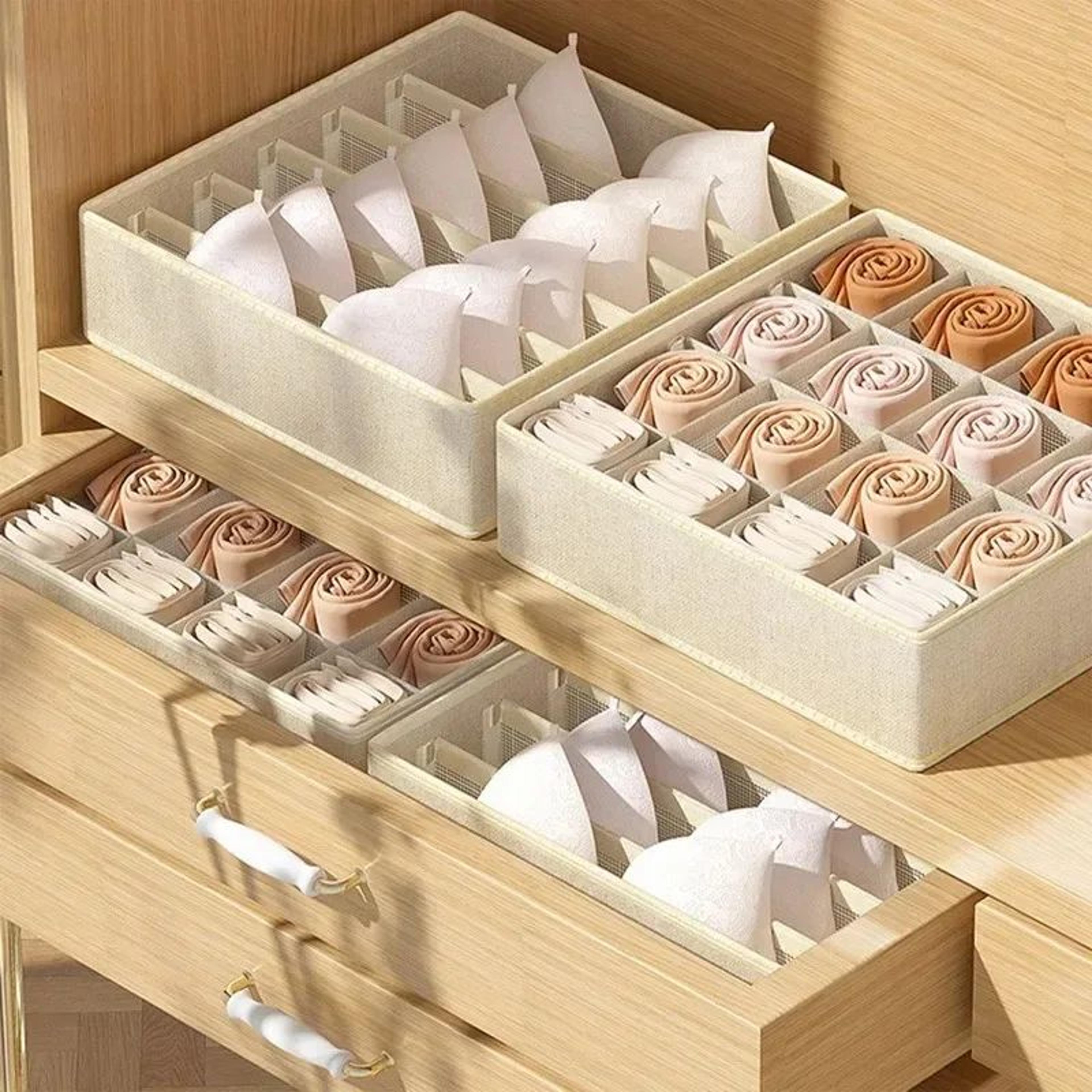 Drawer Style Underwear And Socks Storage Organizer Set 3