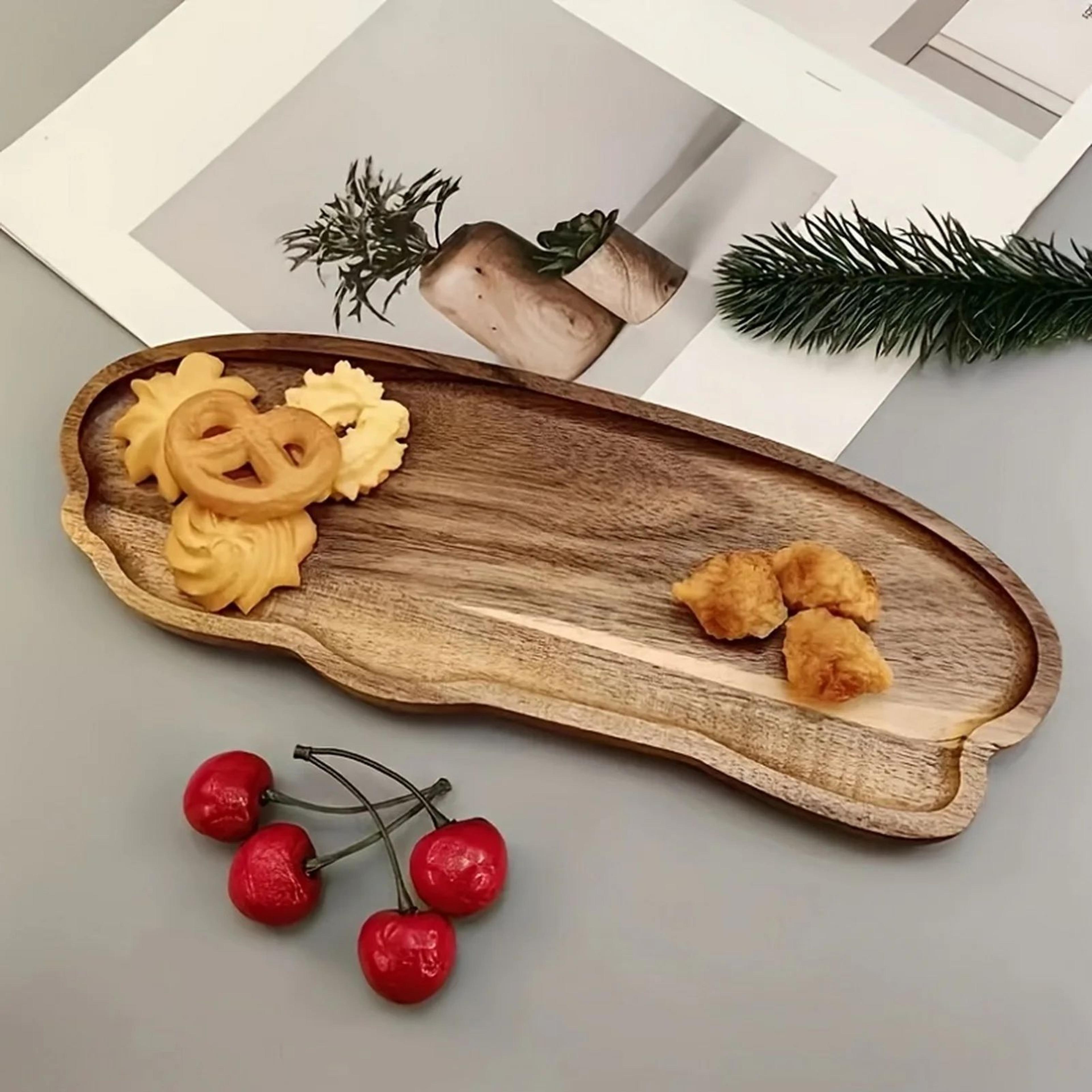 Japanese Style Cloud Shaped Wooden Serving Tray 0