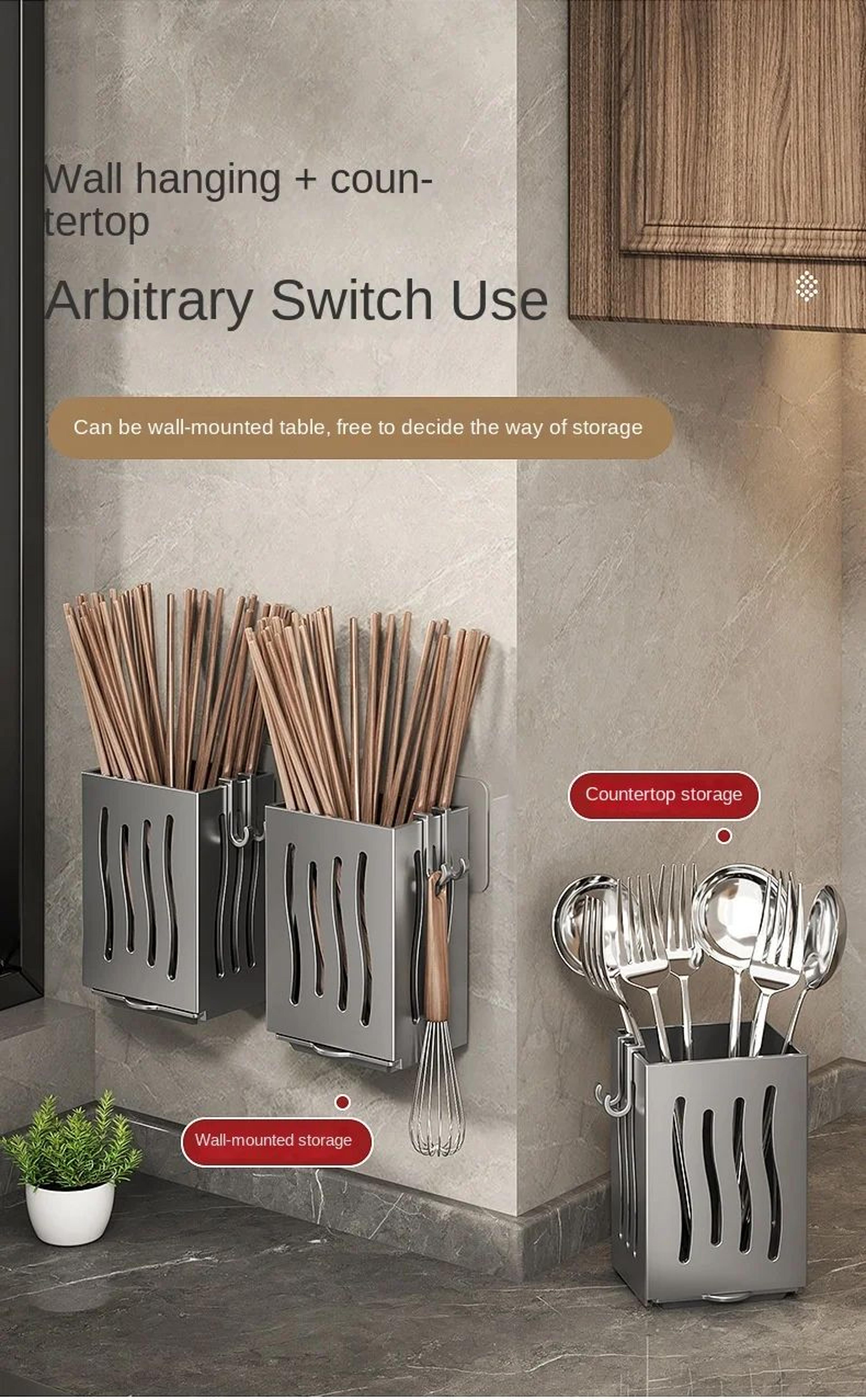 Kitchen Cutlery Holder And Tableware Drainer Storage Basket 8
