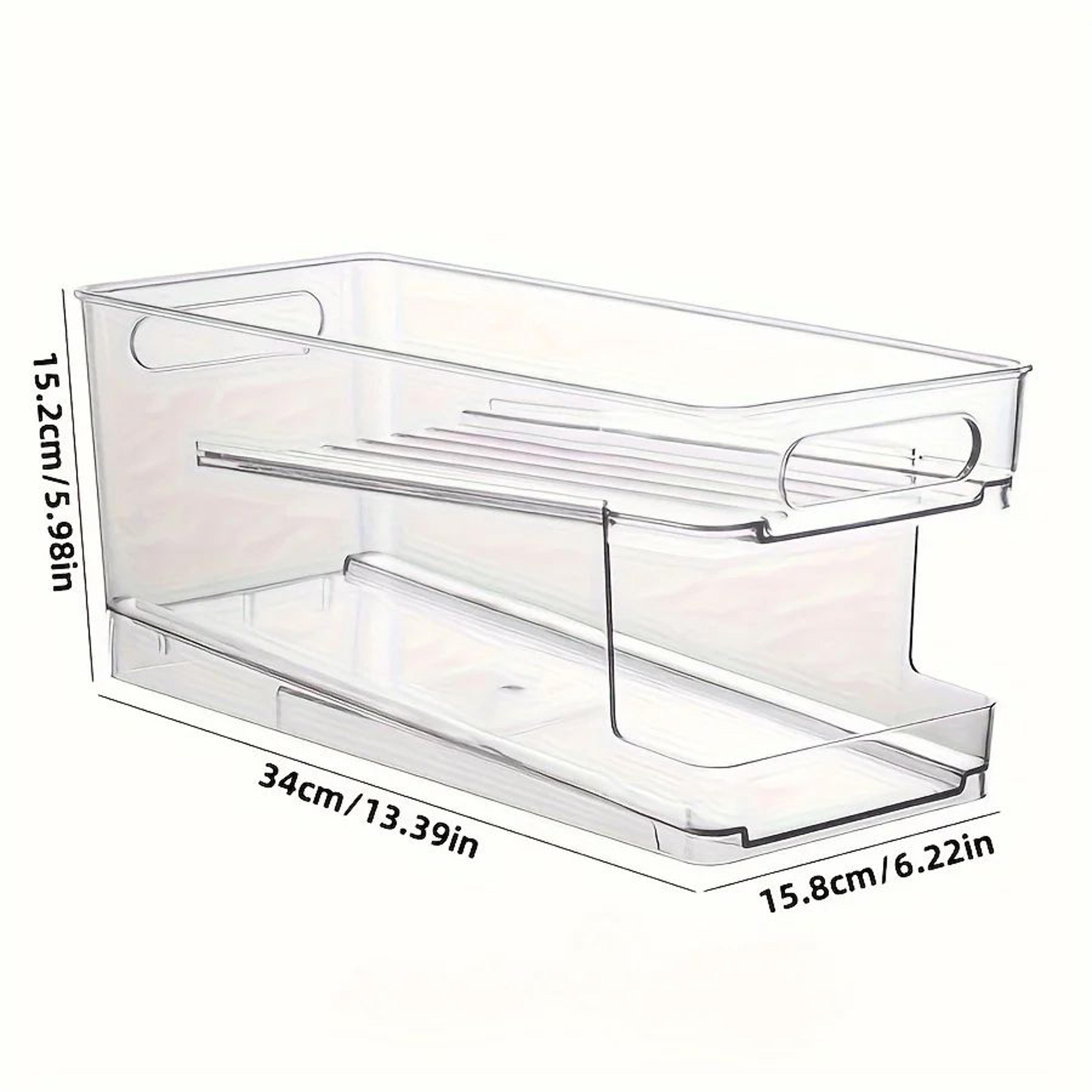 Double Layer Refrigerator Beverage Can Organizer Storage Rack 1